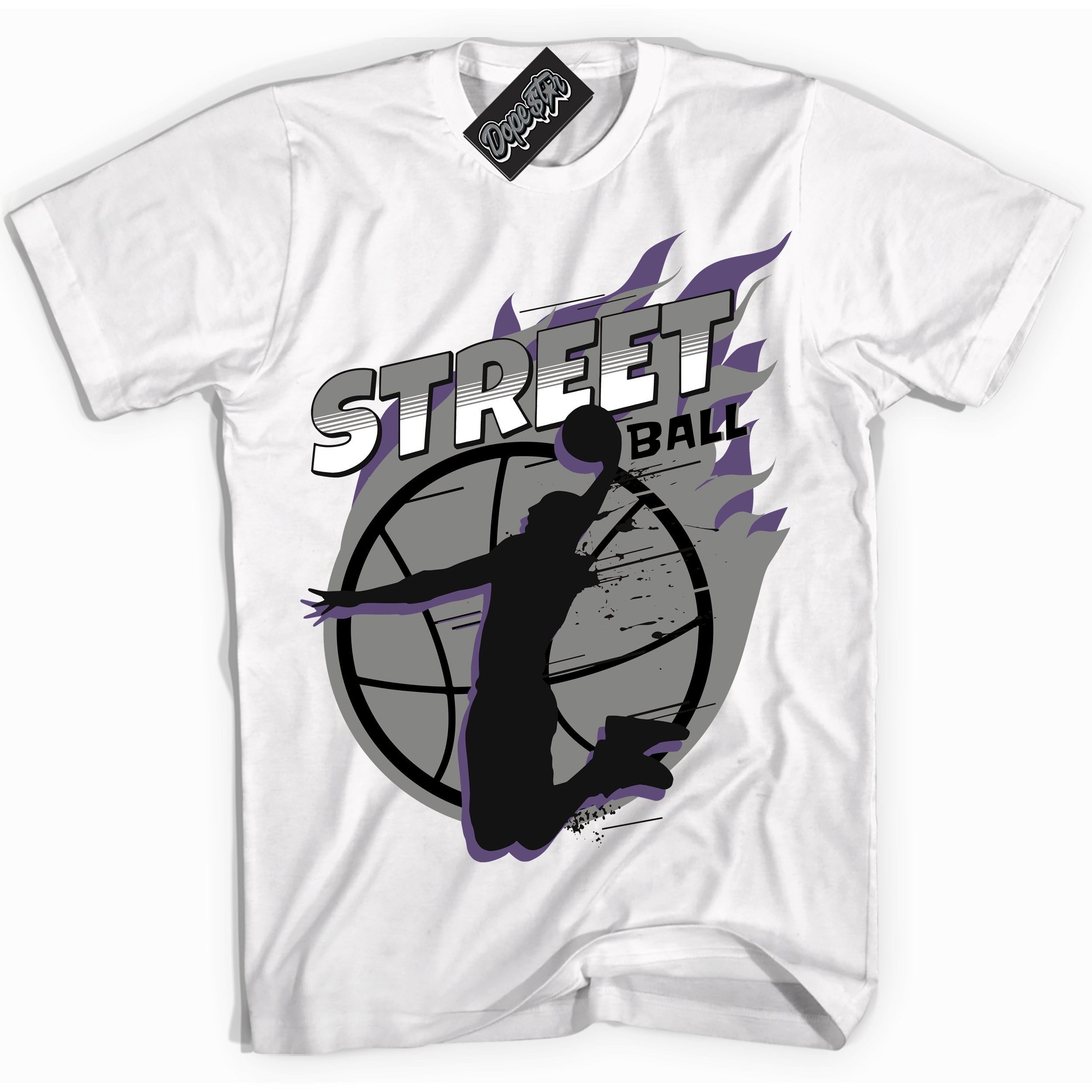 Cool White Shirt with “ Street Ball” design that perfectly matches Punk Rock 1s Sneakers.
