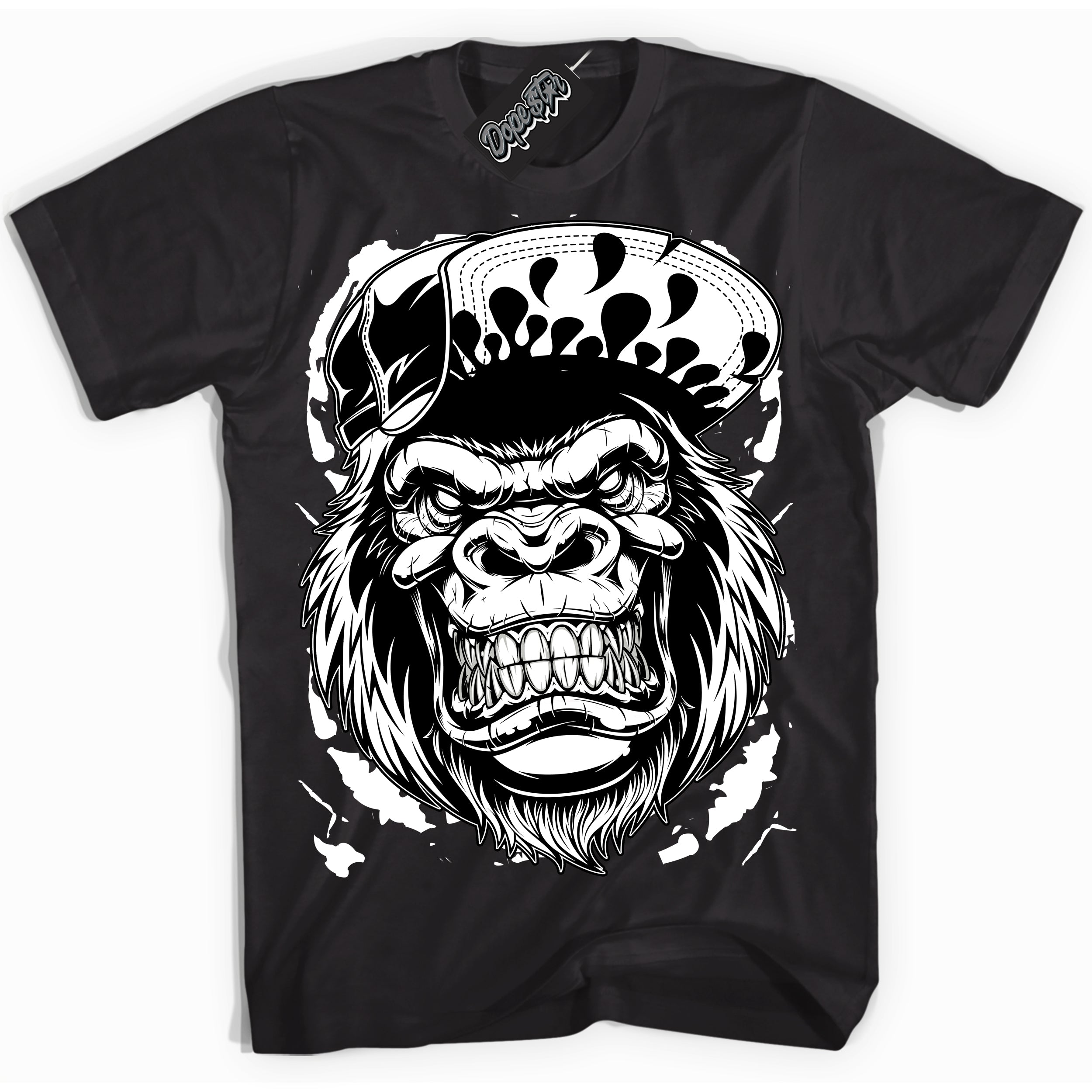 AJ1 Mid Off Noir Toe ‘Gorilla Beast’ – Black Streetwear T-Shirt | Sneaker Matching shirt for AJ1 Mid Off Noir Toe | Men's and Women's Streetwear Graphic Tee by Sneaker Shirts Outlet.
