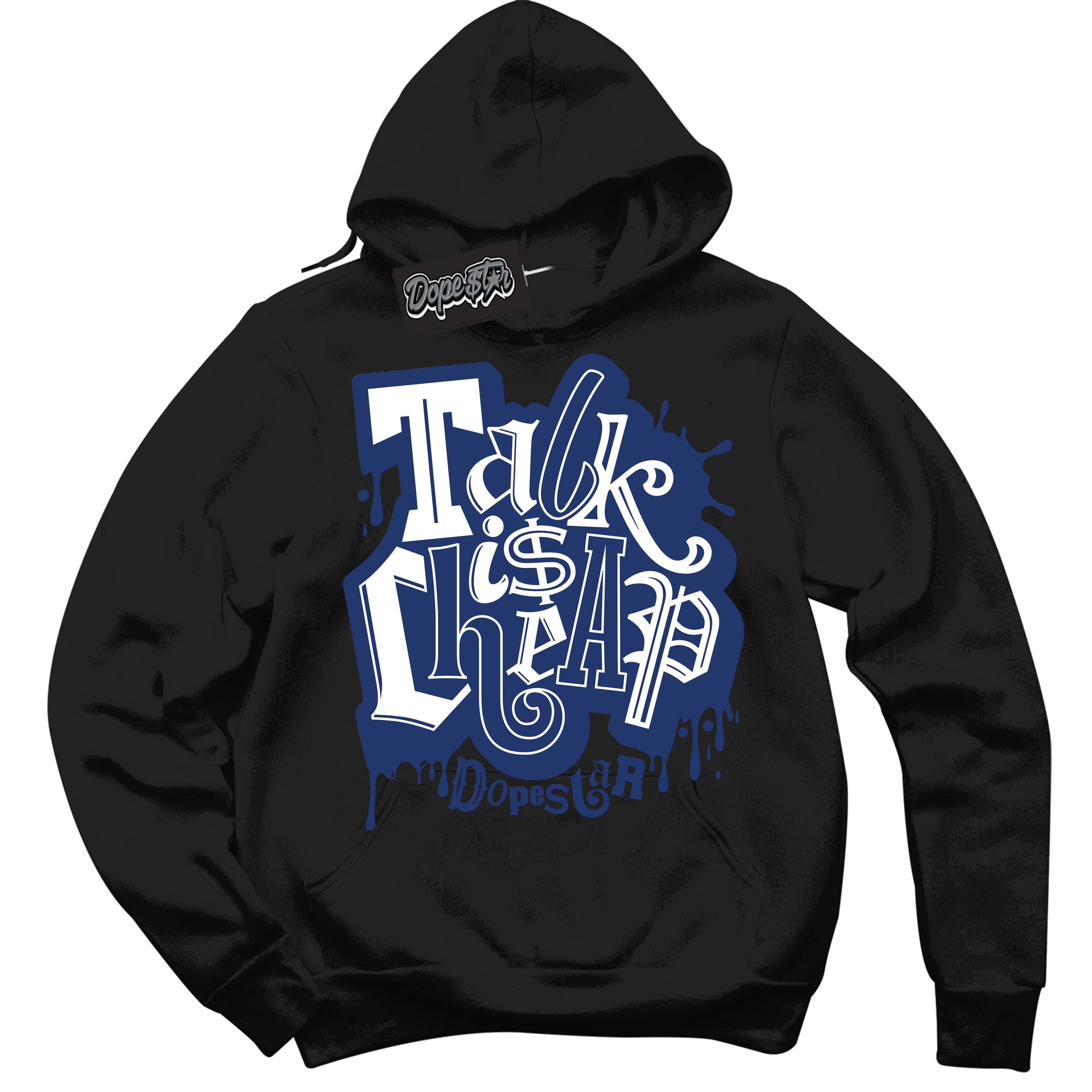 Cool Black Hoodie with “ Talk Is Cheap ” design that Perfectly Matches AJKO Kentucky 1s Sneakers.