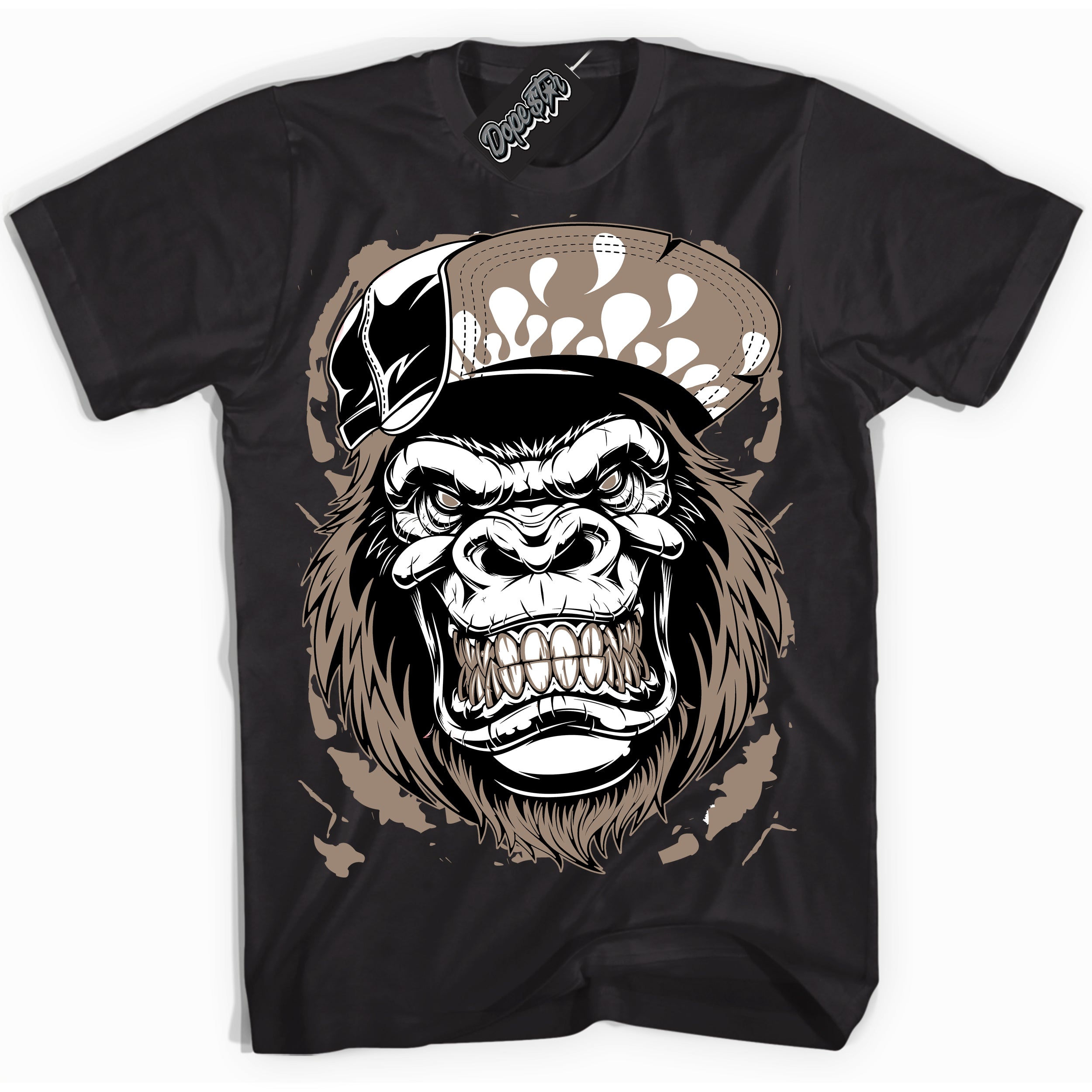 Cool Black Shirt with “ Gorilla Beast ” design that perfectly matches Latte 1s Sneakers.