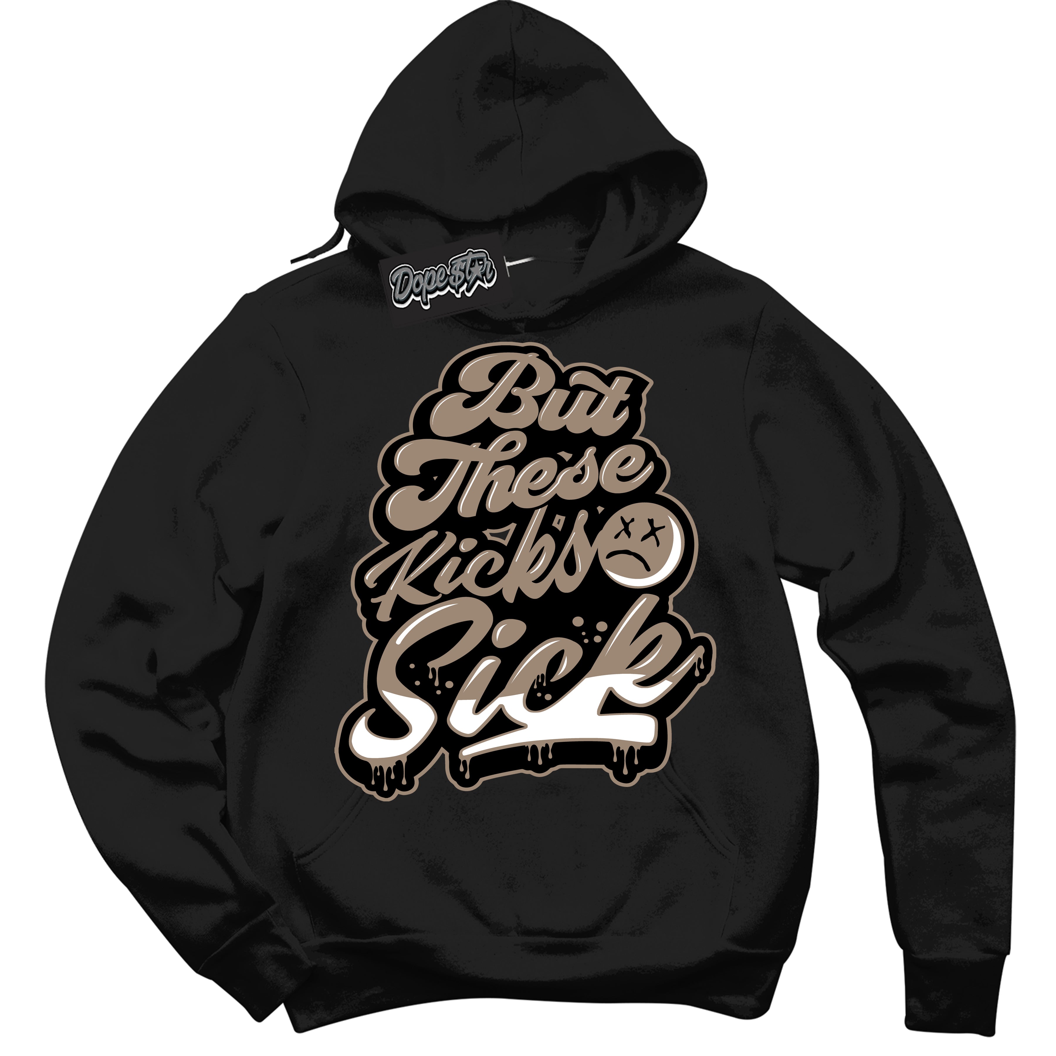 Cool Black Hoodie with “ Kick Sick ” design that Perfectly Matches Latte 1s Sneakers.