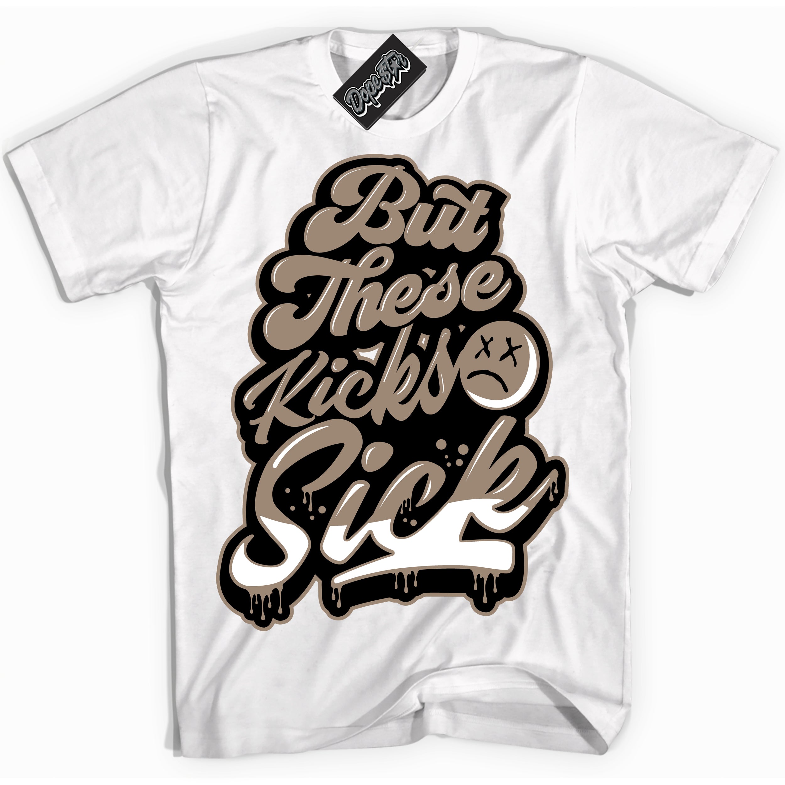 Cool White Shirt with “ Kick Sick ” design that perfectly matches Latte 1s Sneakers.