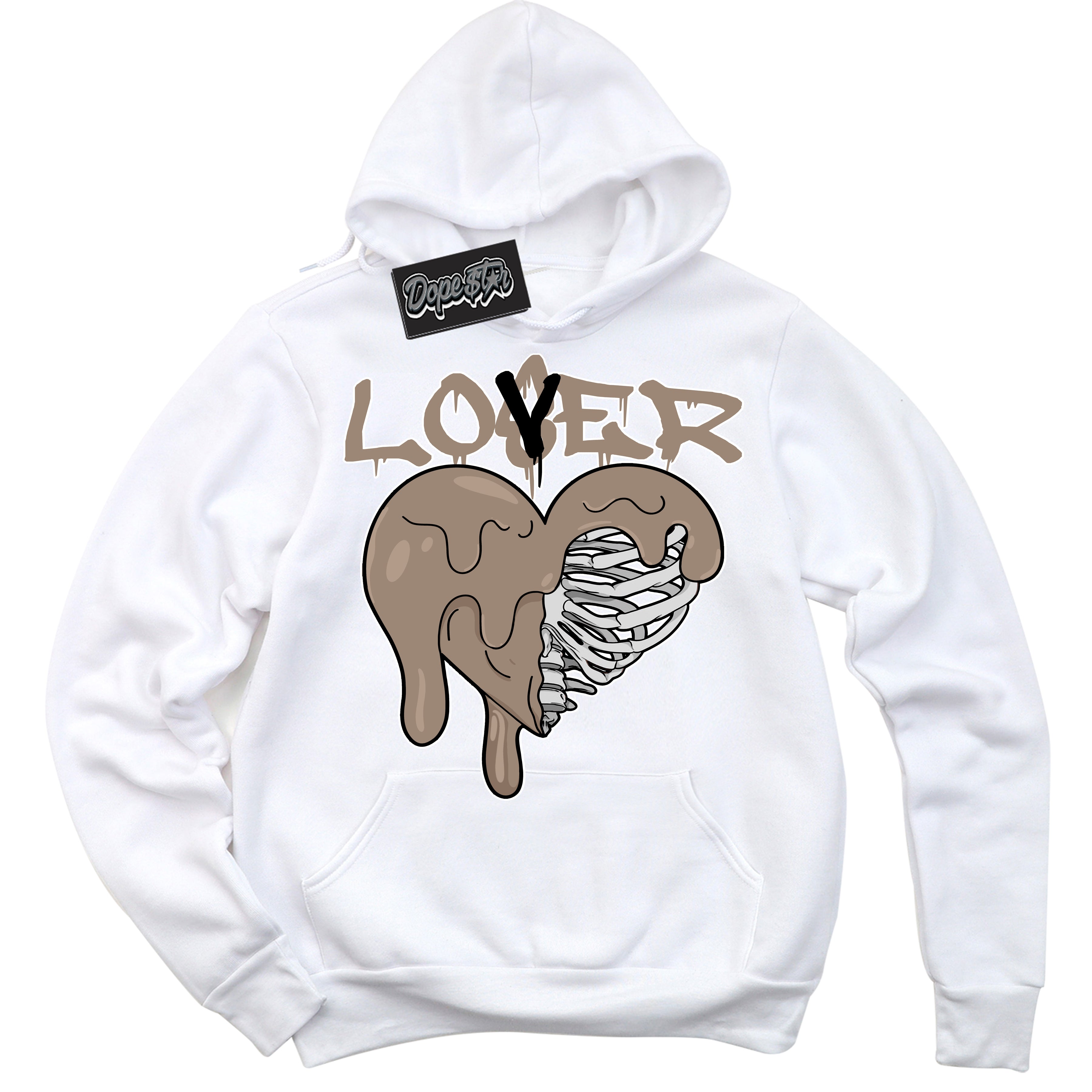Cool White Hoodie with “ Lover Loser ” design that Perfectly Matches Latte 1s Sneakers.