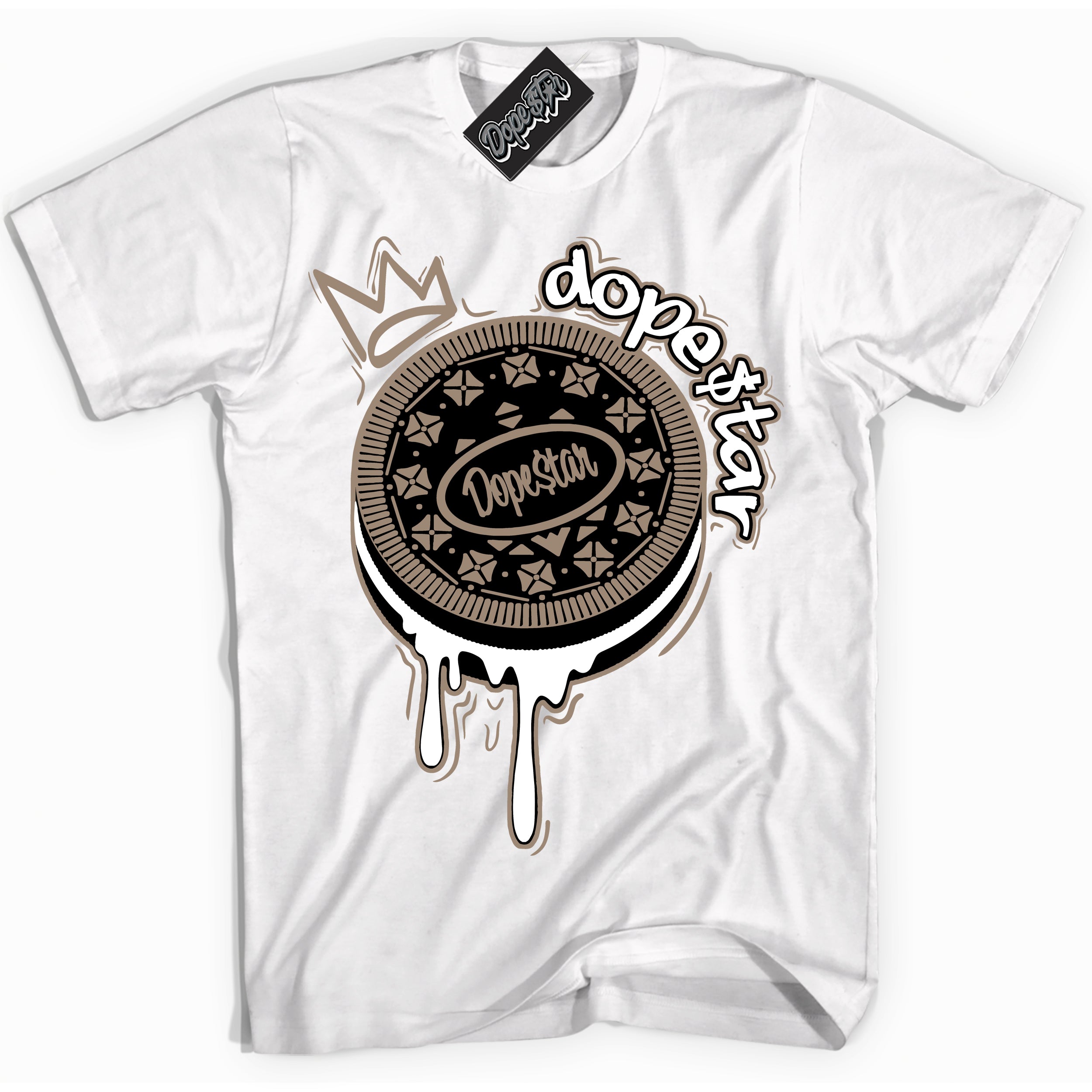 Cool White Shirt with “ Oreo DS ” design that perfectly matches Latte 1s Sneakers.