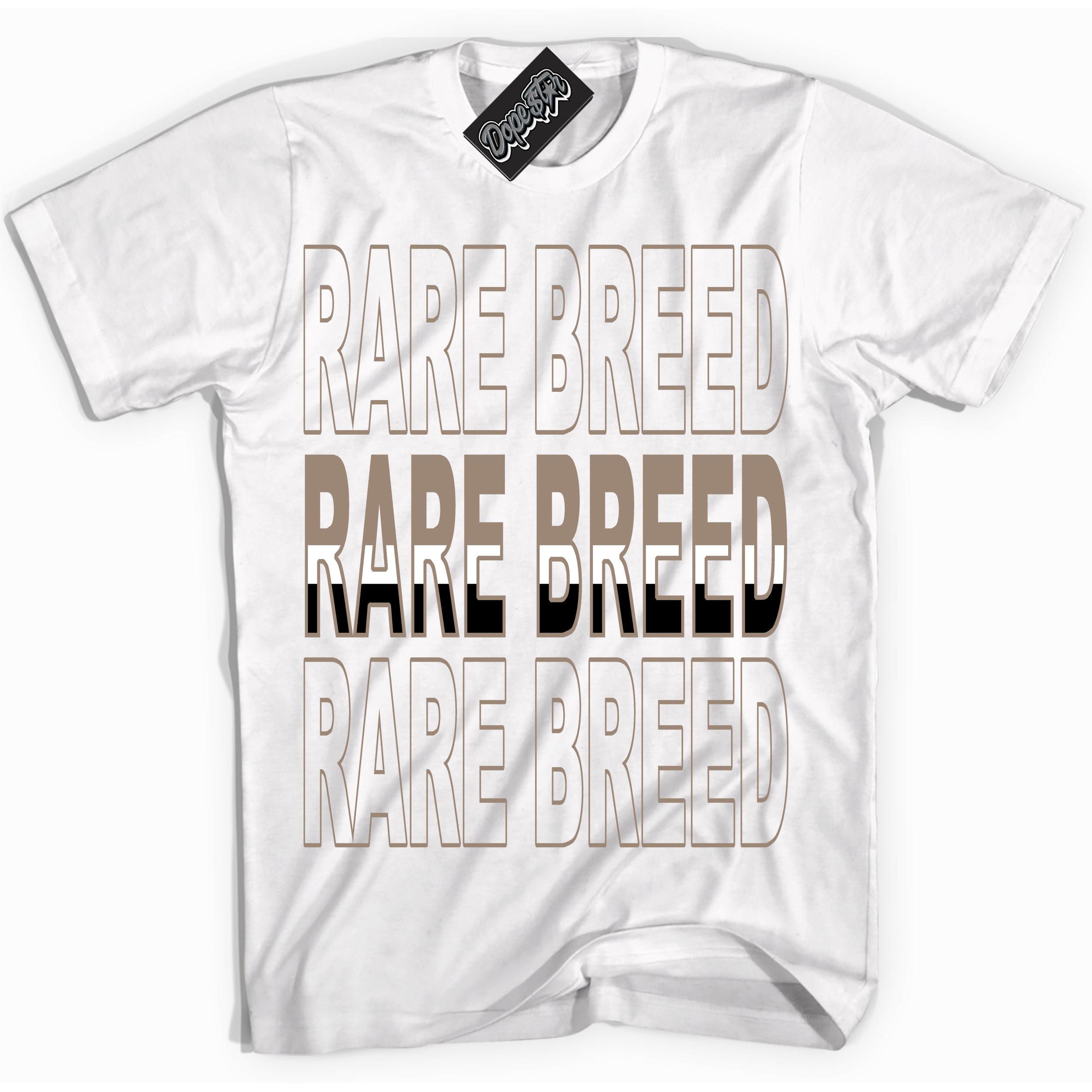 Cool White Shirt with “ Rare Breed ” design that perfectly matches Latte 1s Sneakers.