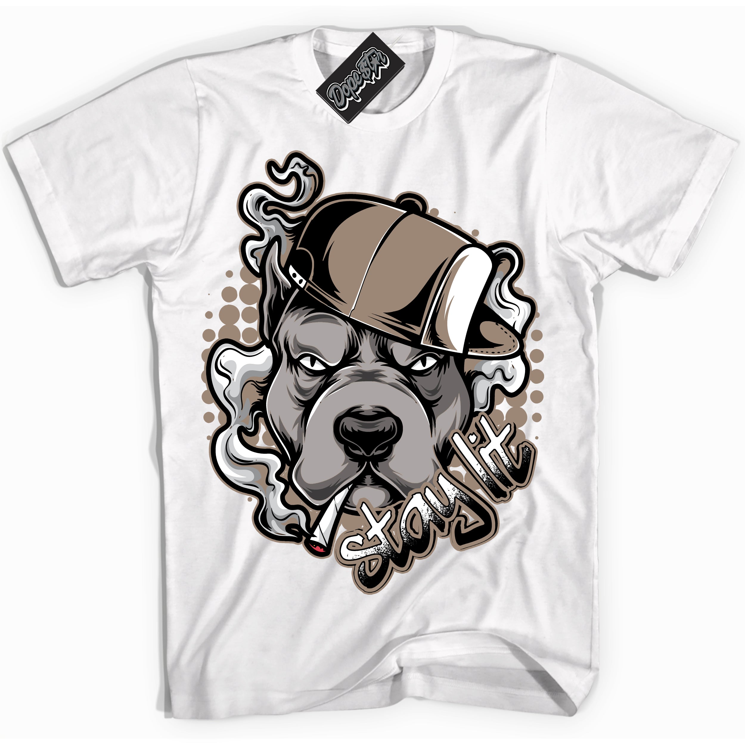 Cool White Shirt with “ Stay Lit ” design that perfectly matches Latte 1s Sneakers.