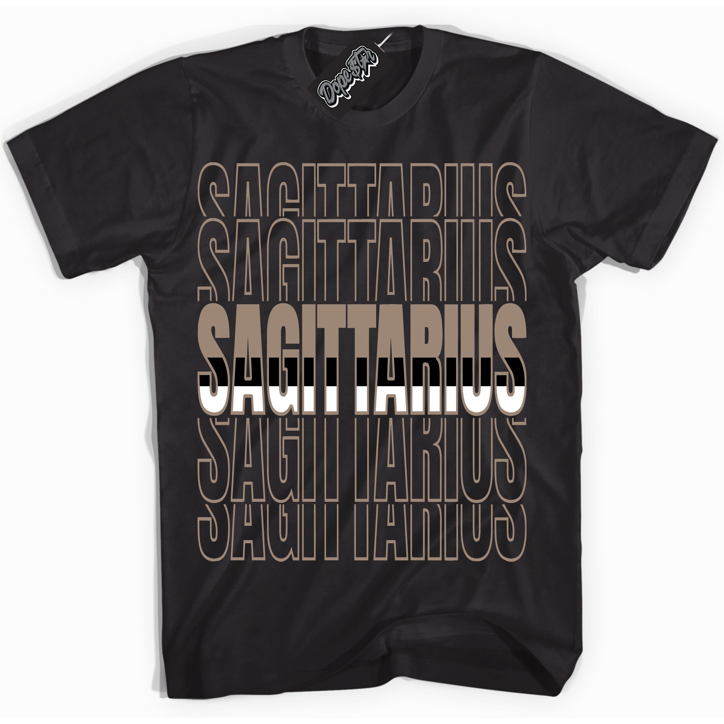 Cool Black Shirt with “ Sagittarius ” design that perfectly matches Latte 1s Sneakers.