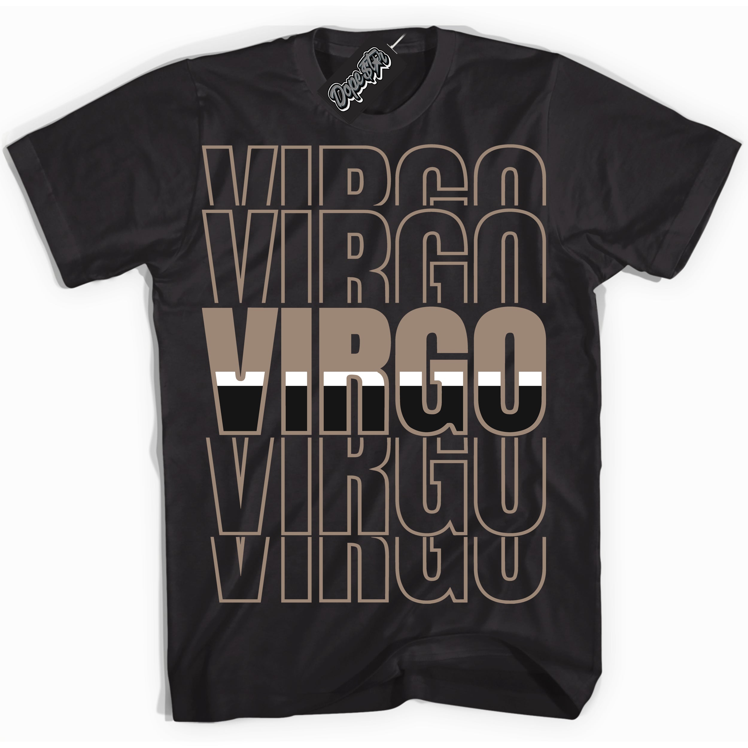 Cool Black Shirt with “ Virgo ” design that perfectly matches Latte 1s Sneakers.