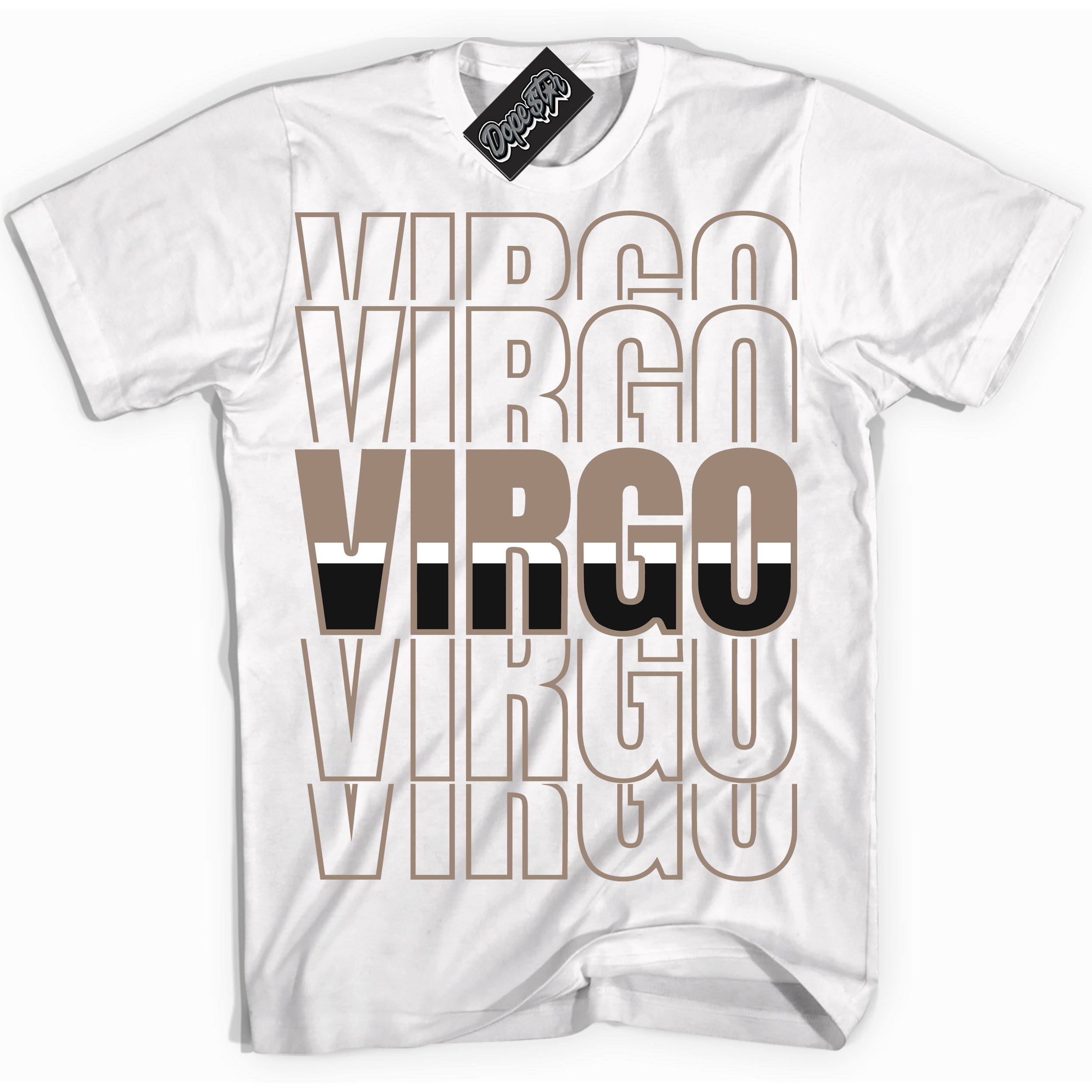 Cool White Shirt with “ Virgo ” design that perfectly matches Latte 1s Sneakers.
