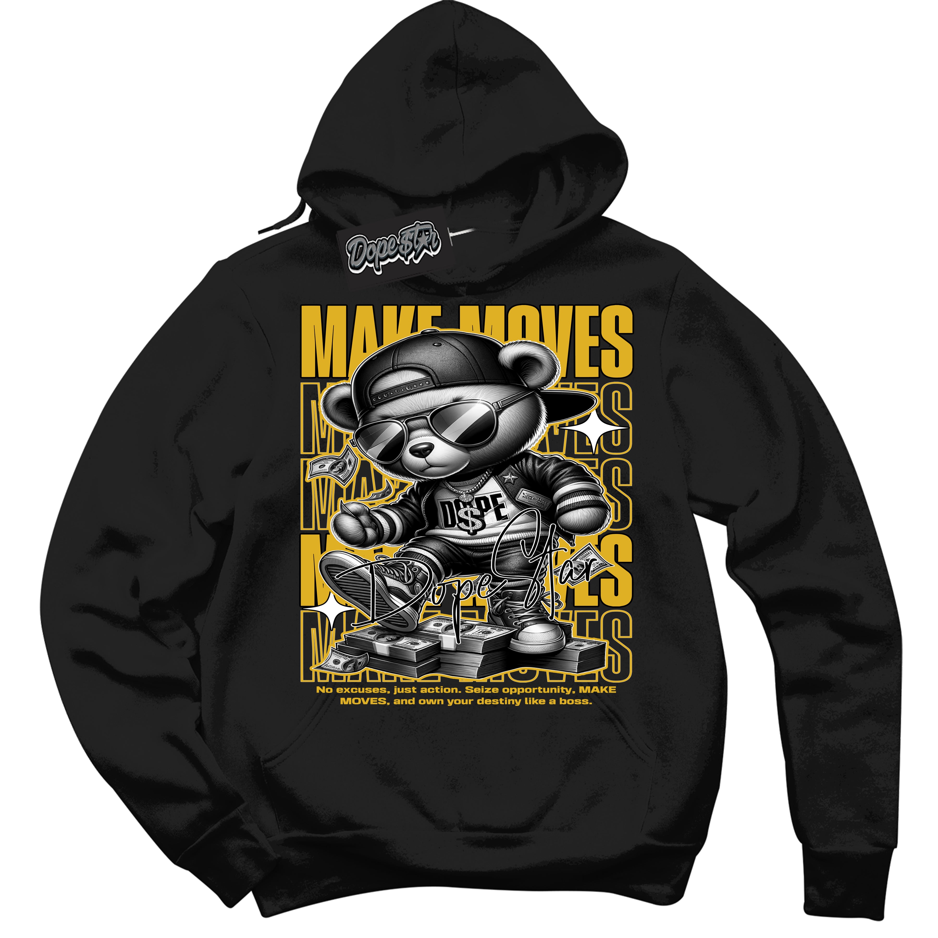 Cool Black Hoodie with “ Makin Moves ” design that Perfectly Matches Taxi 1s Sneakers.