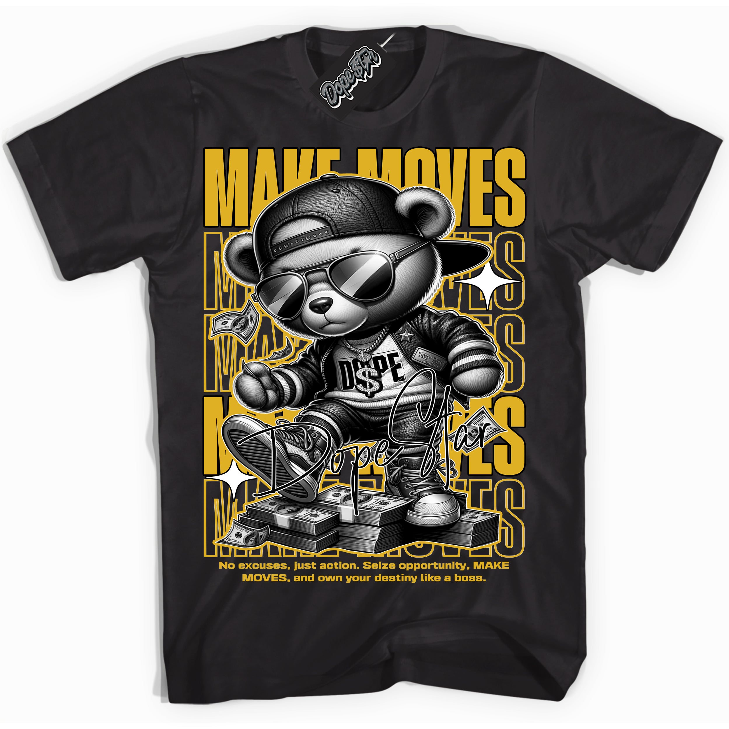 Cool Black Shirt with “ Makin Moves” design that perfectly matches Taxi 1s Sneakers.