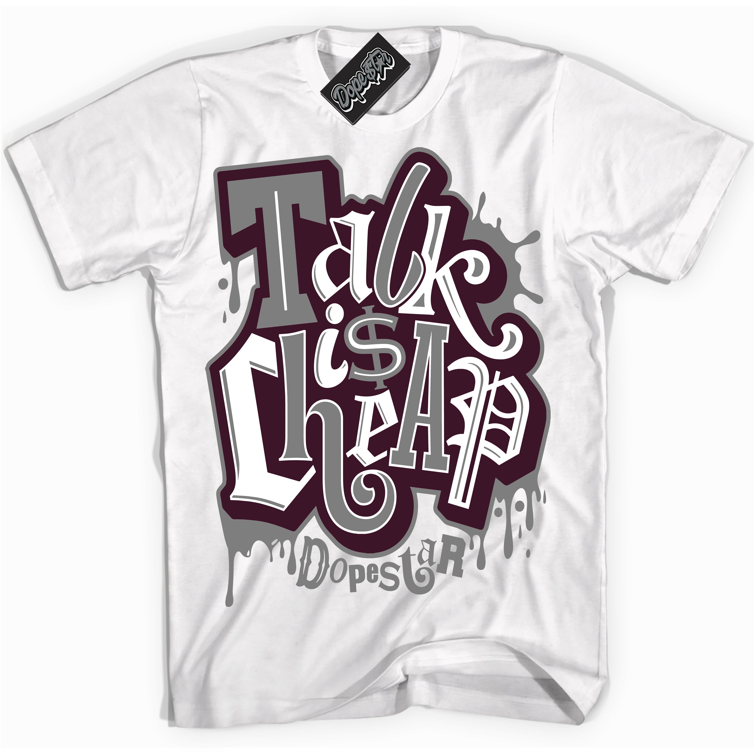 Cool White Shirt with “ Talk Is Cheap” design that perfectly matches Black Toe 1s Sneakers.