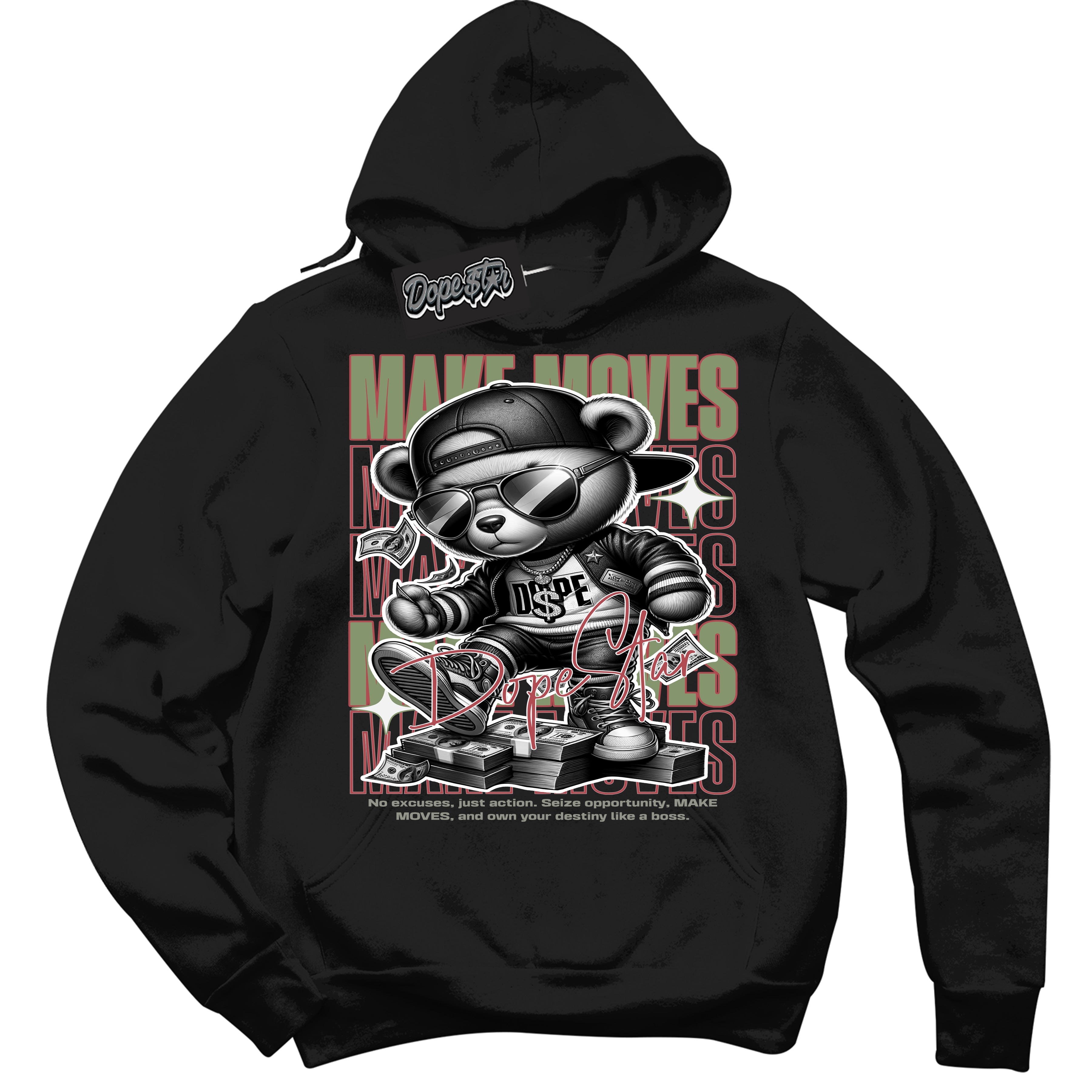 Cool Black Hoodie with “ Makin Moves ”  design that Perfectly Matches Year Of The Dragon 1s Sneakers.