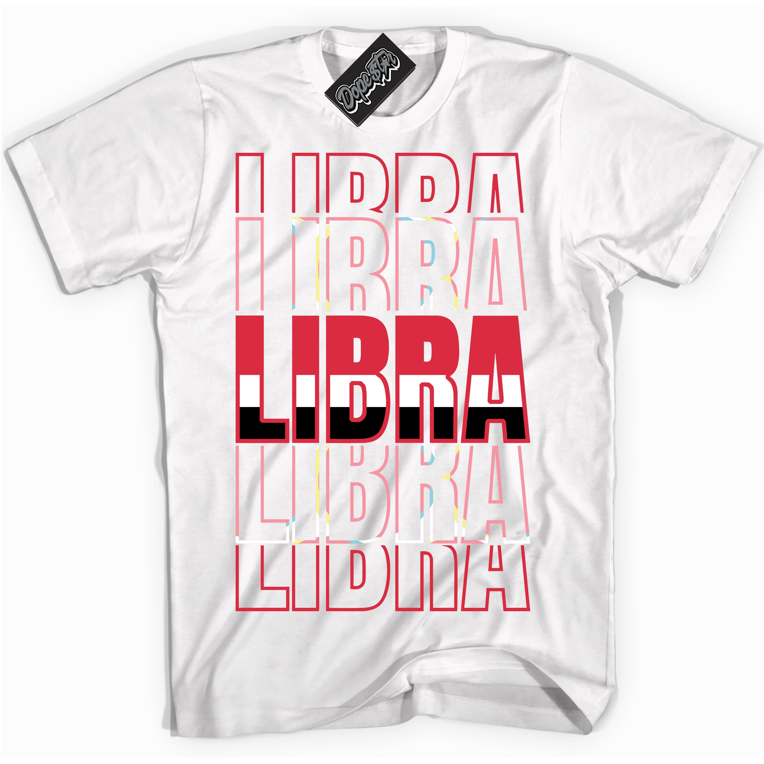 Cool White graphic tee with “ Libra ” design, that perfectly matches Spider-Verse 1s sneakers