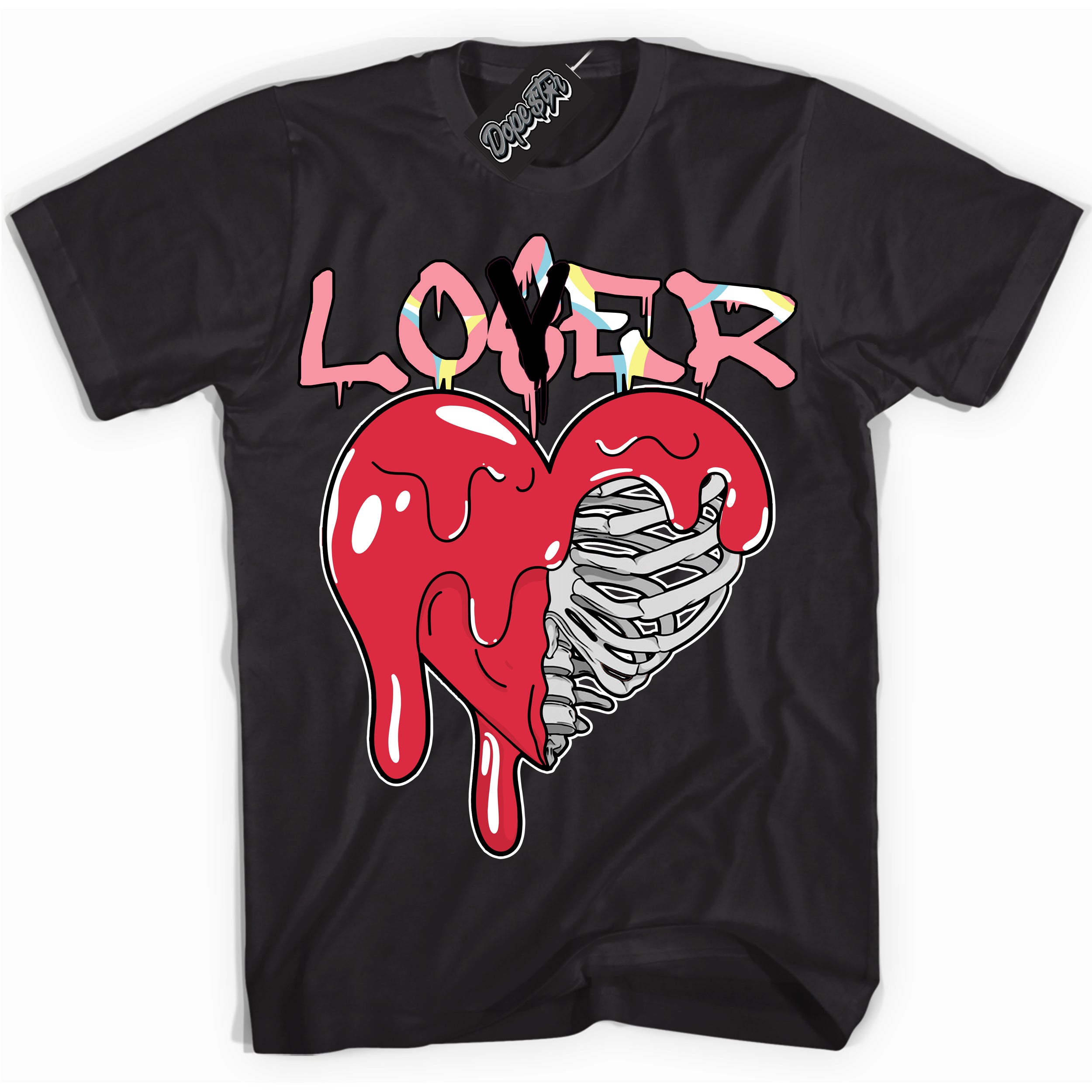 Cool Black graphic tee with “ Lover Loser ” design, that perfectly matches Spider-Verse 1s sneakers