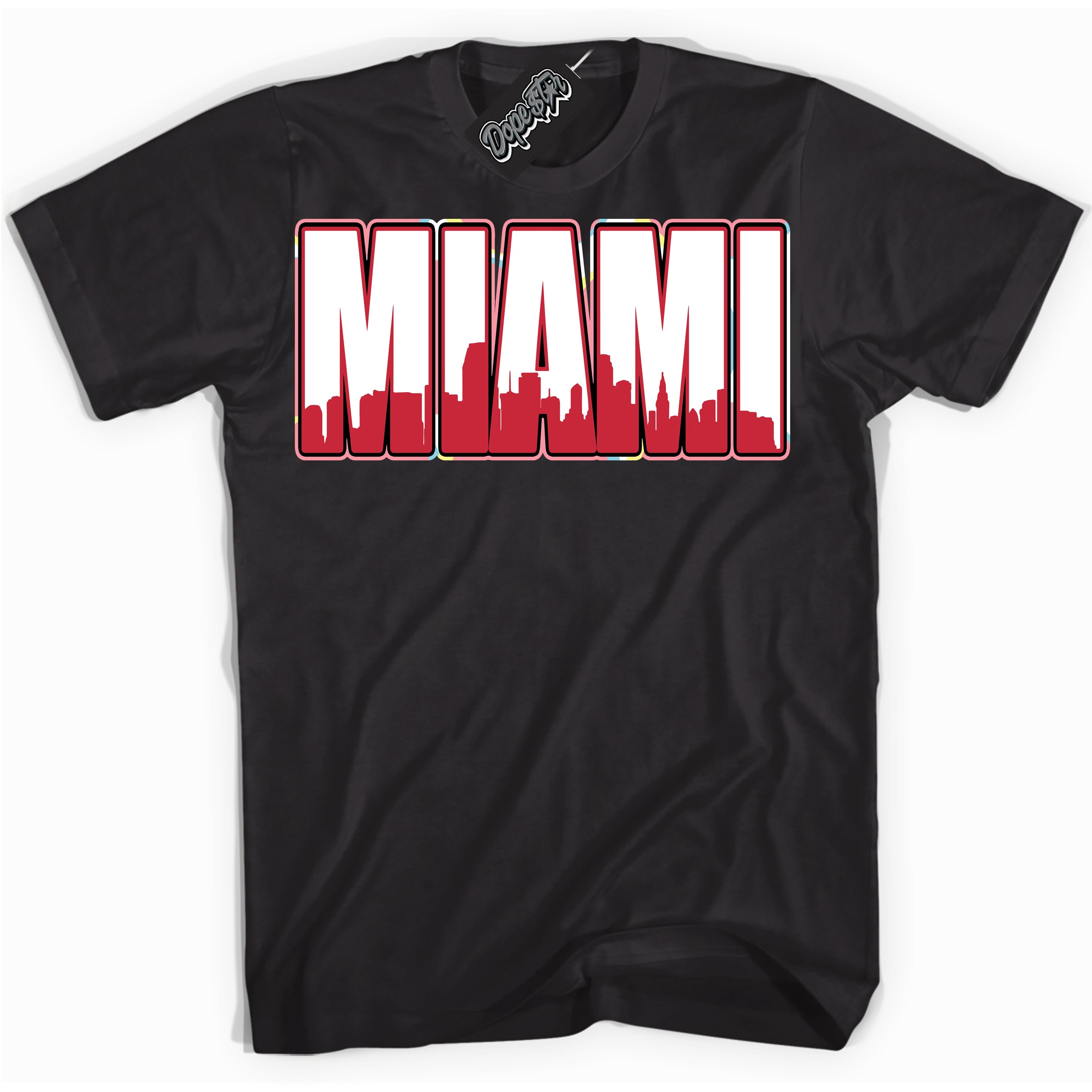Cool Black graphic tee with “ Miami ” design, that perfectly matches Spider-Verse 1s sneakers