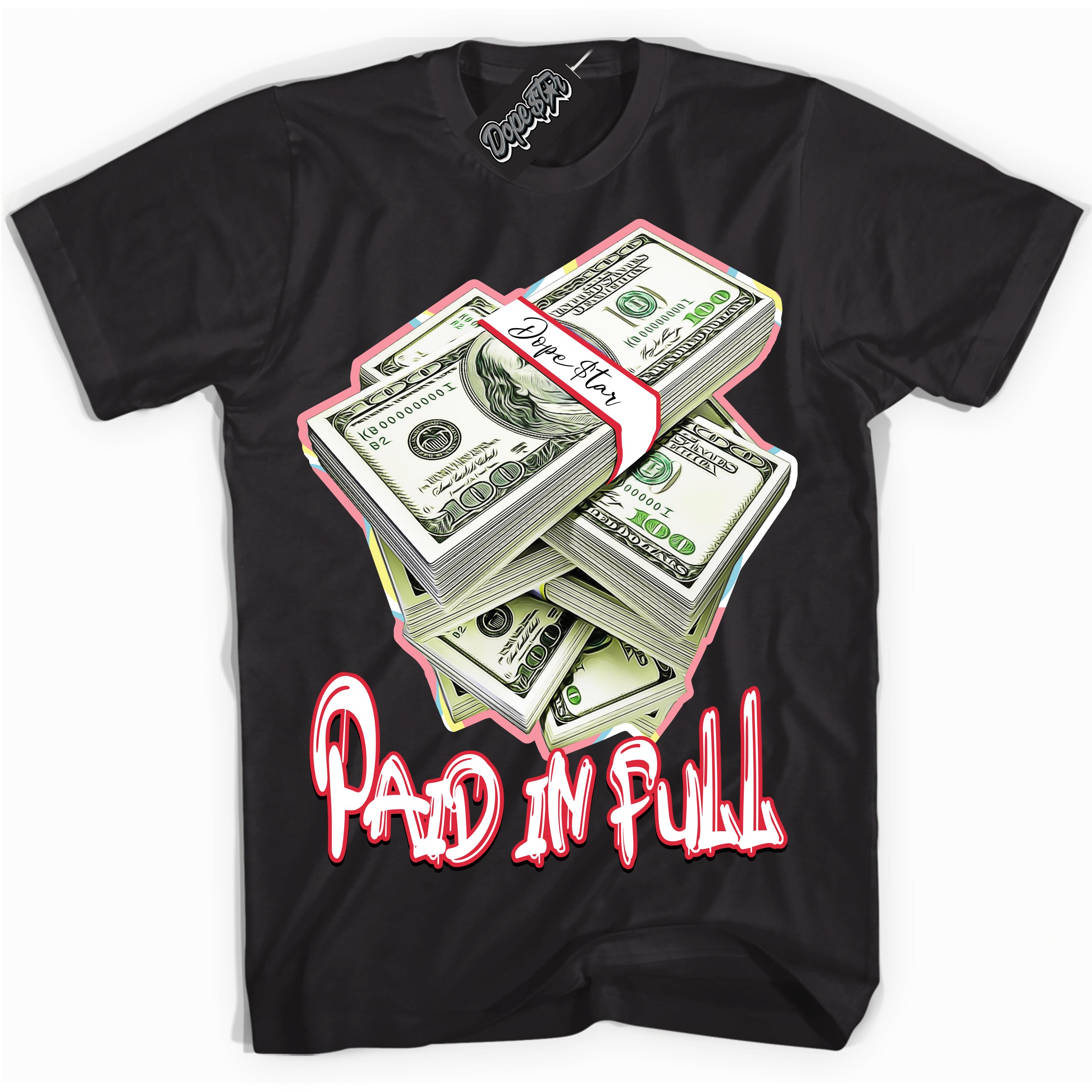 Cool Black graphic tee with “ Paid In Full ” design, that perfectly matches Spider-Verse 1s sneakers