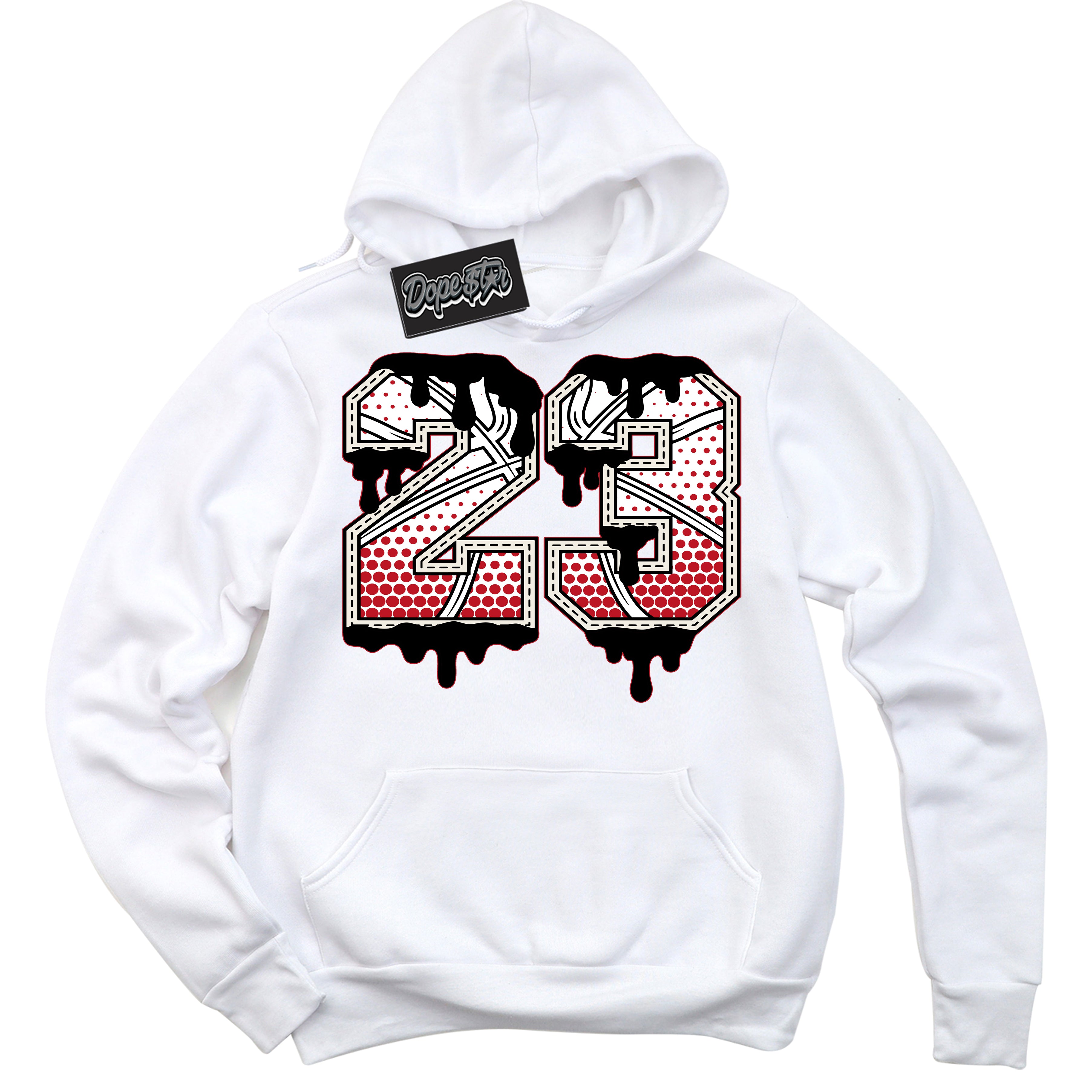Cool White Hoodie with “ 23 Ball ”  design that Perfectly Matches Trophy Room 1s Jordans.
