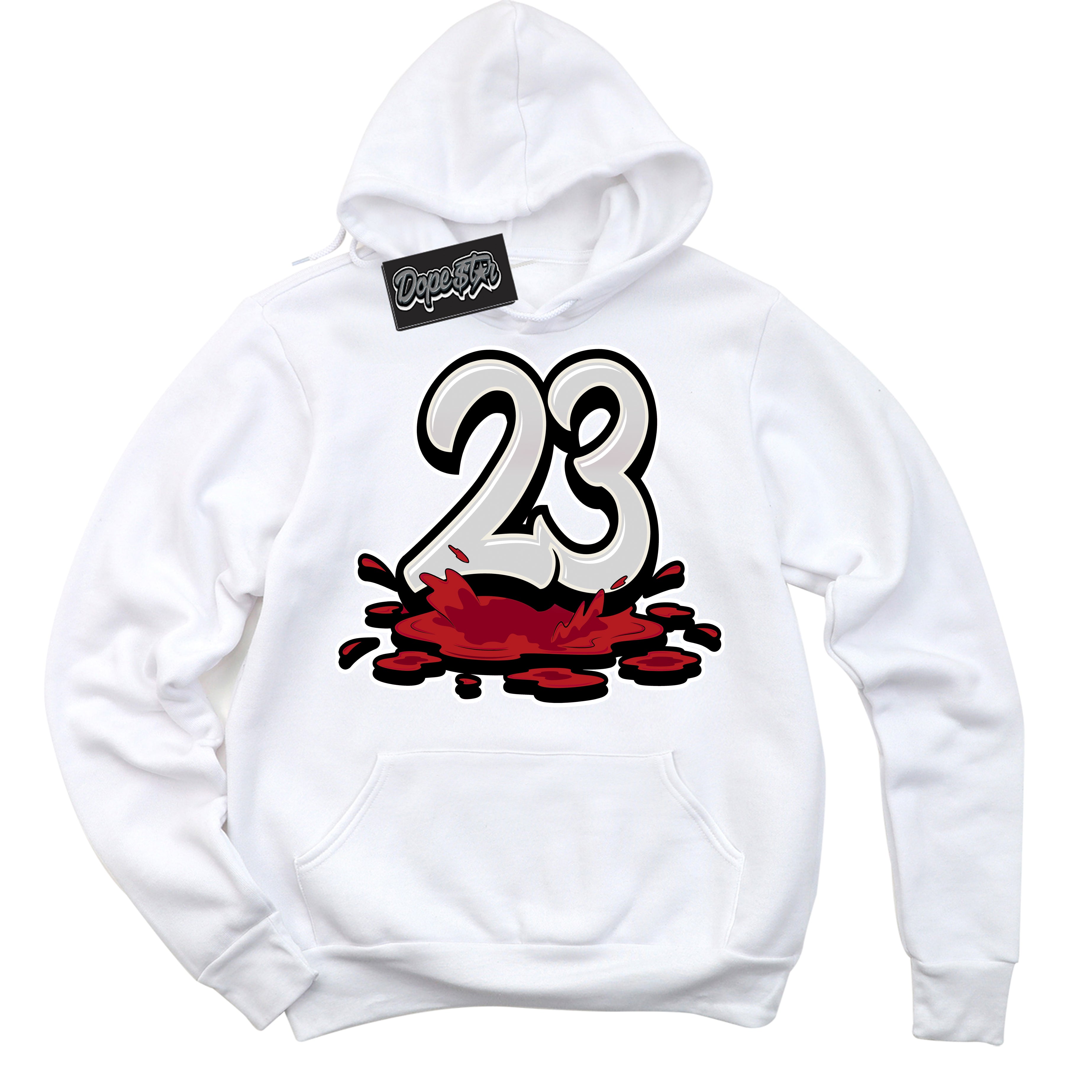 Cool White Hoodie with “ 23 Melting ”  design that Perfectly Matches Trophy Room 1s Jordans.