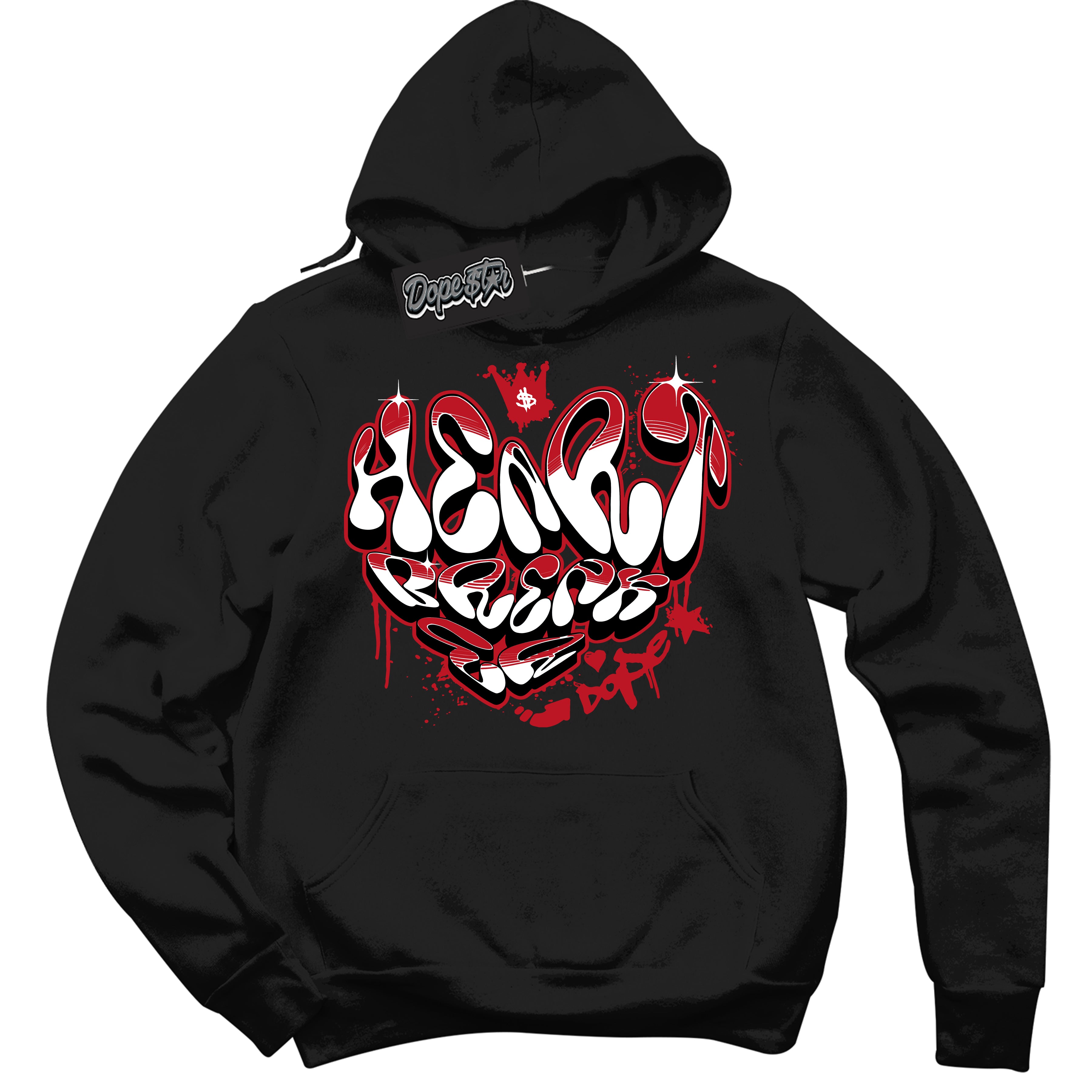 Cool Black Hoodie with “ Heartbreaker Graffiti ”  design that Perfectly Matches Trophy Room 1s Jordans.