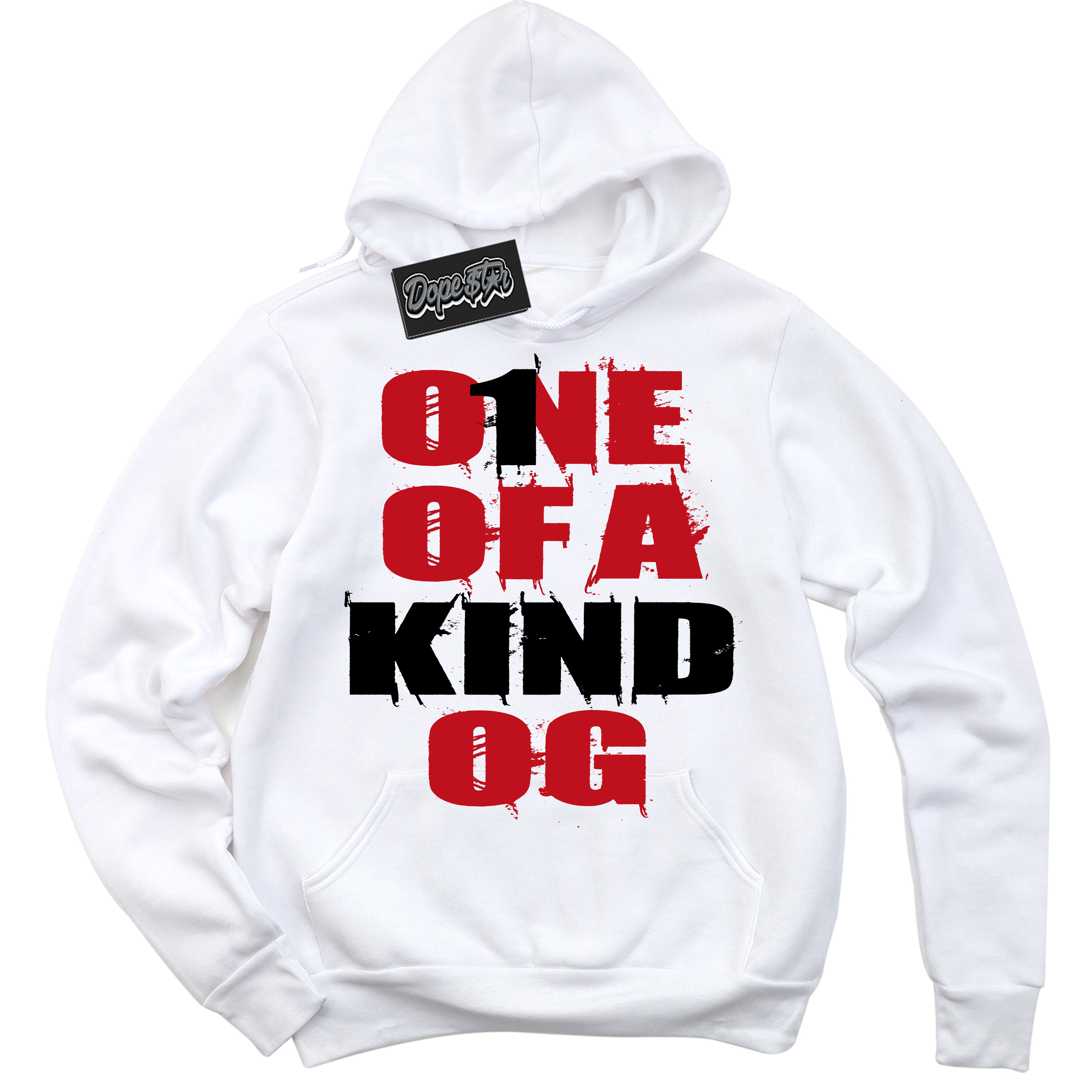 Cool White Hoodie with “ One Of A Kind ”  design that Perfectly Matches Trophy Room 1s Jordans.