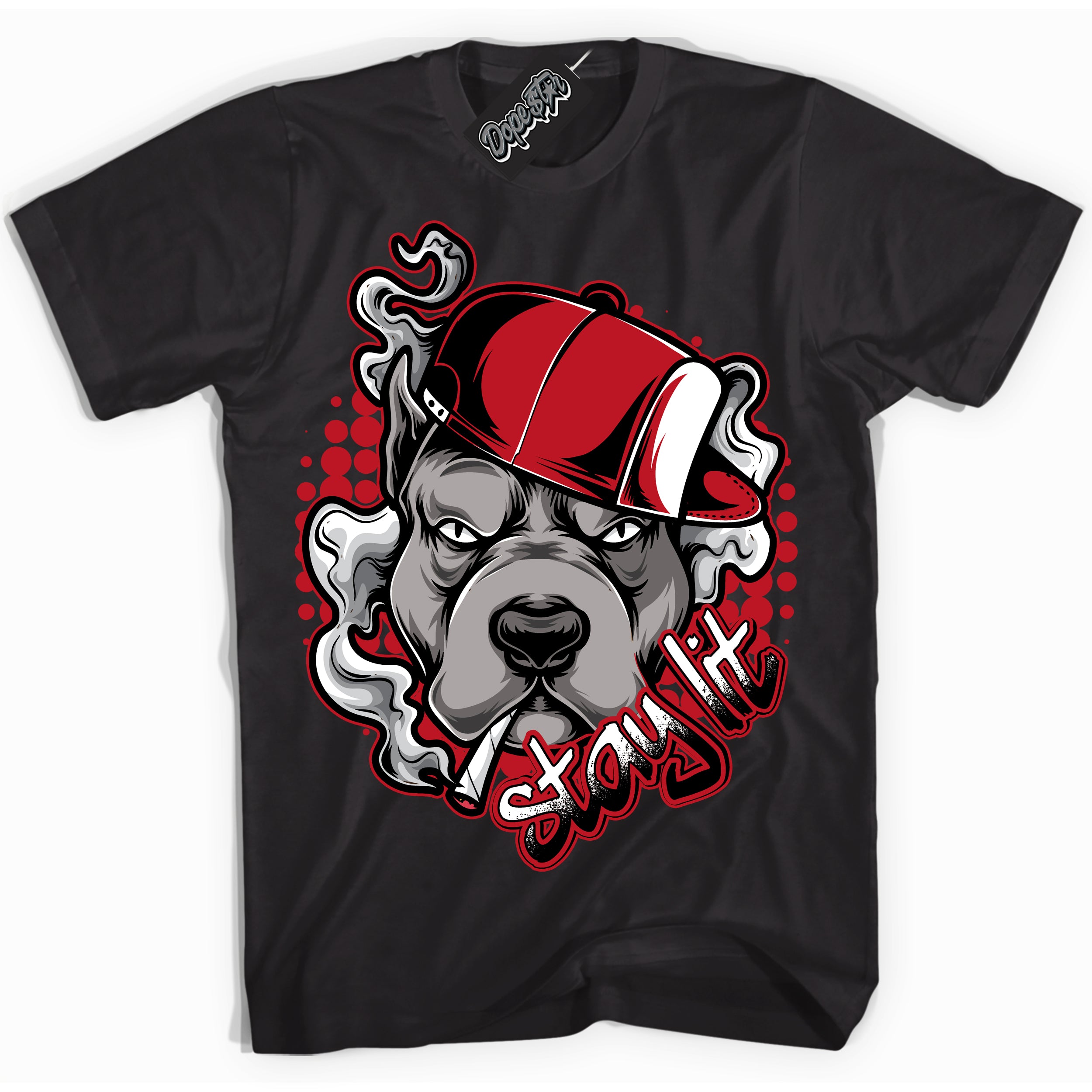 Cool Black Shirt with “ Stay Lit ” design that perfectly matches Trophy Room 1s Jordans.