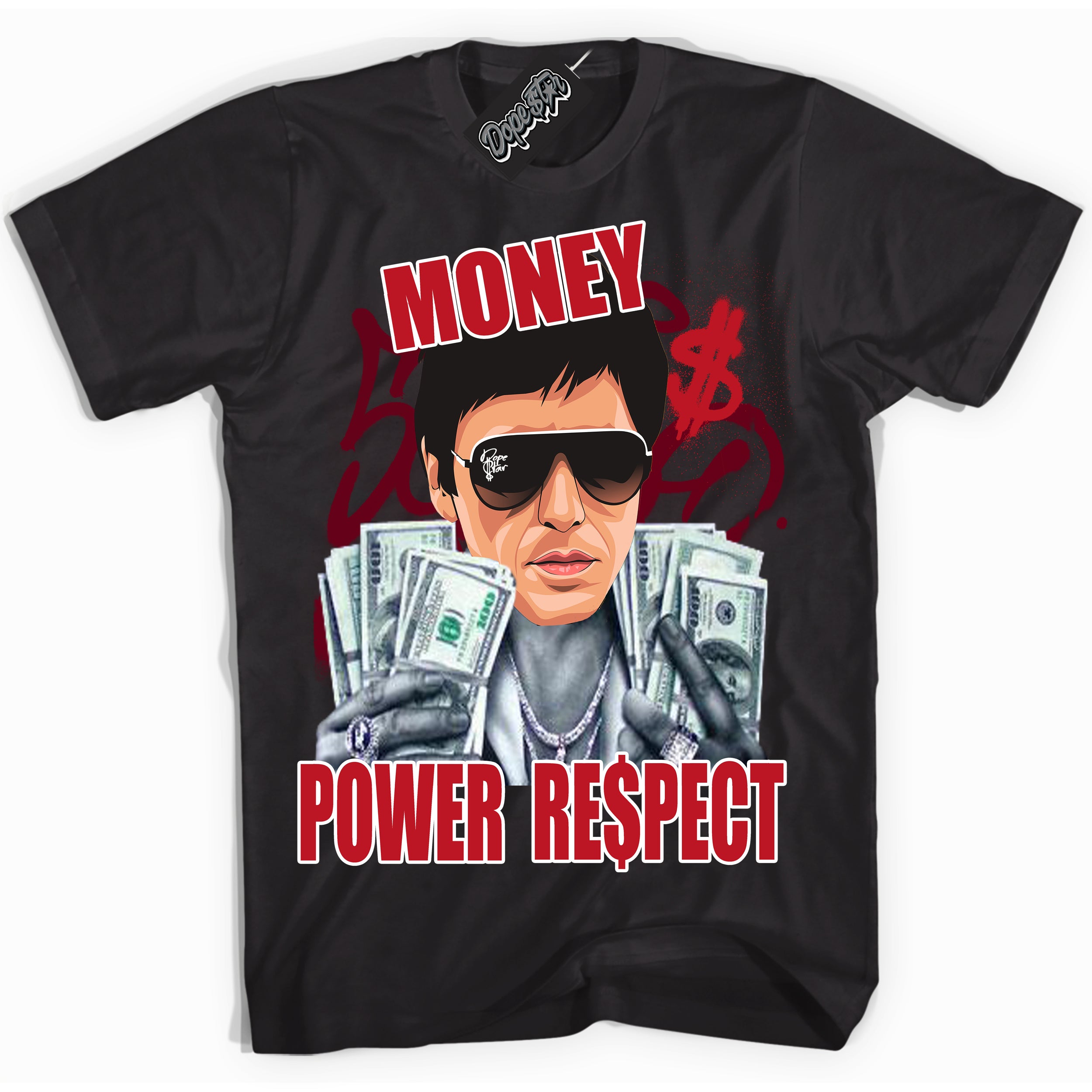 Cool Black Shirt with “ Tony Montana ” design that perfectly matches Trophy Room 1s Jordans.