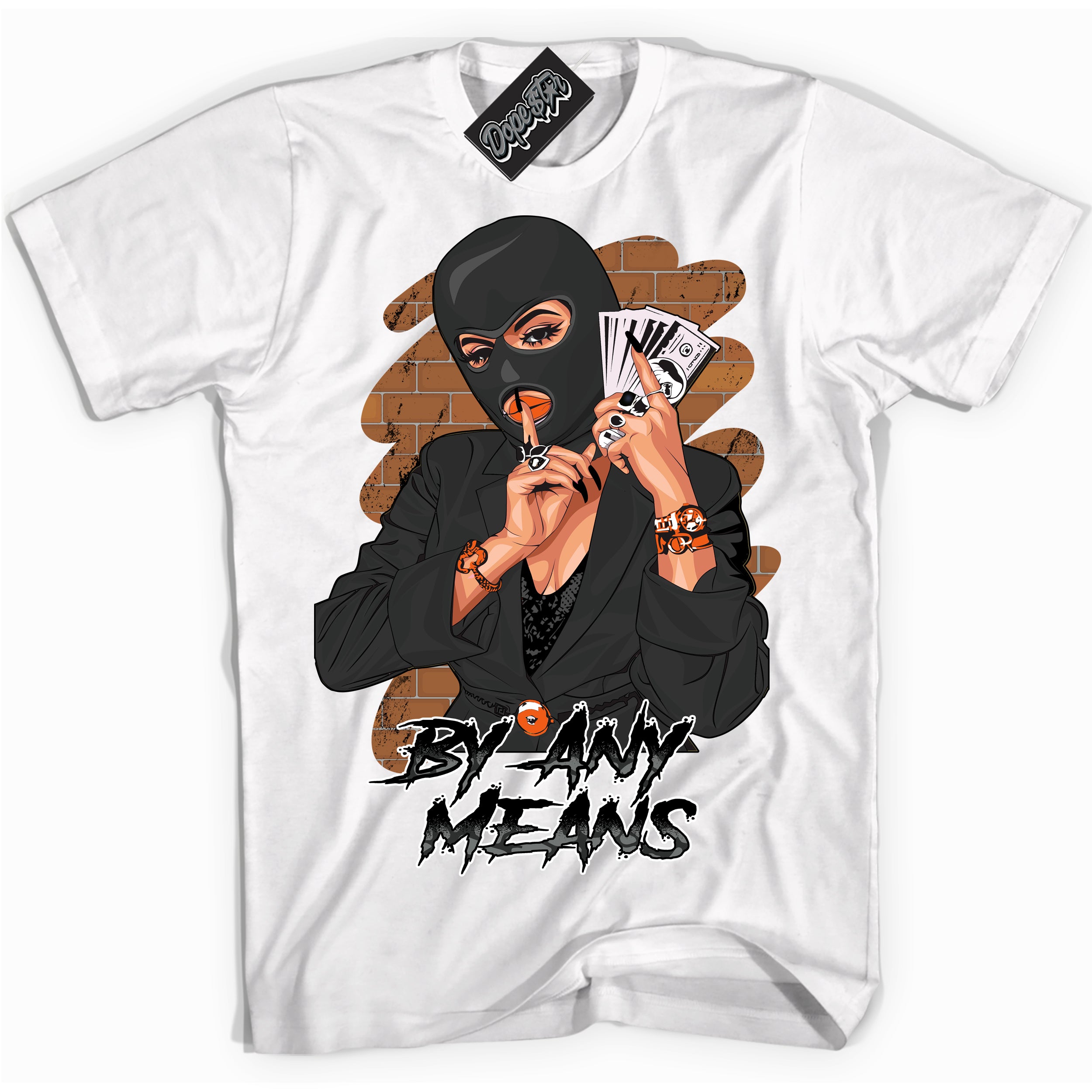 Cool White graphic tee with “ By Any Means ” design, that perfectly matches Fear Pack 3s sneakers