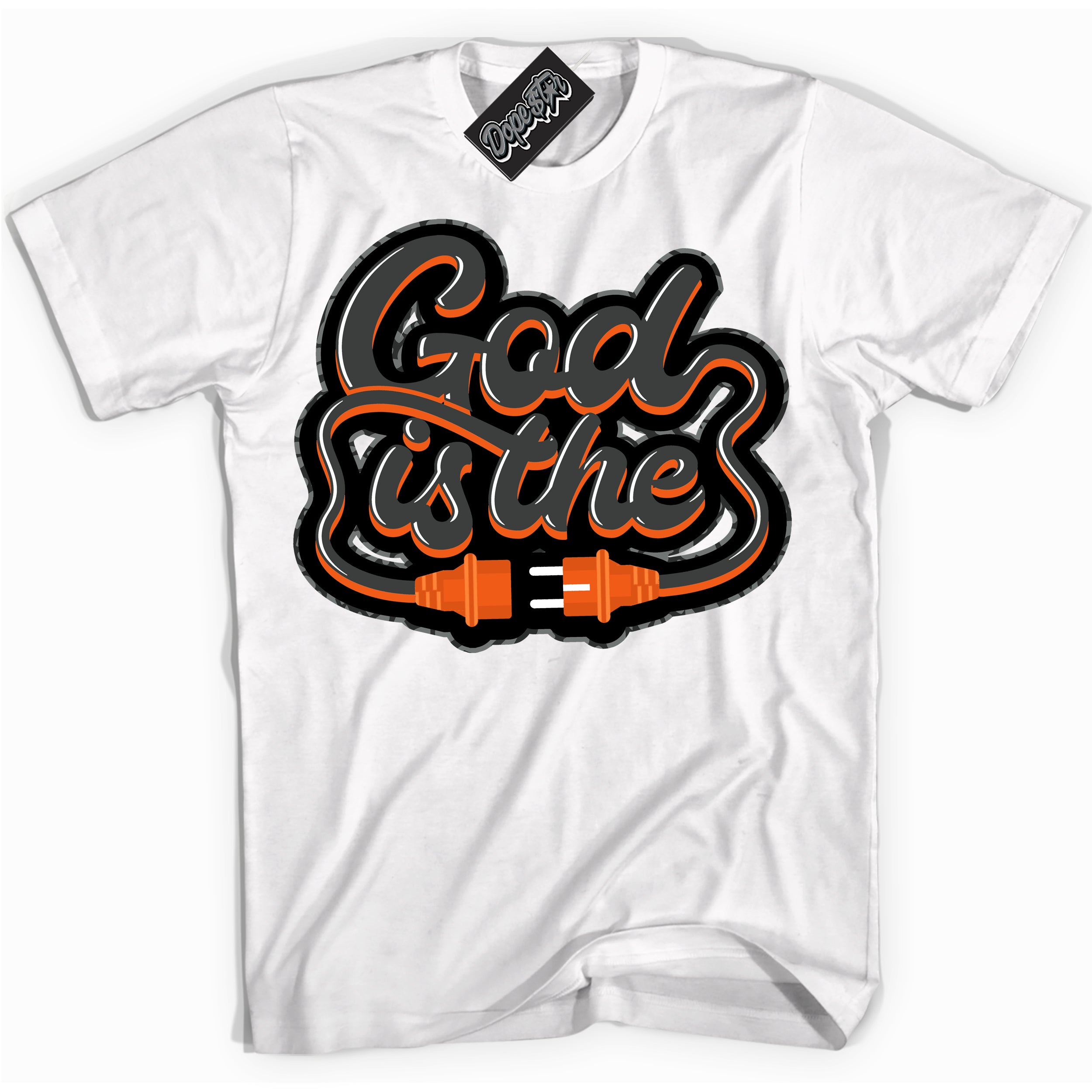 Cool White graphic tee with “ God Is The ” design, that perfectly matches Fear Pack 3s sneakers