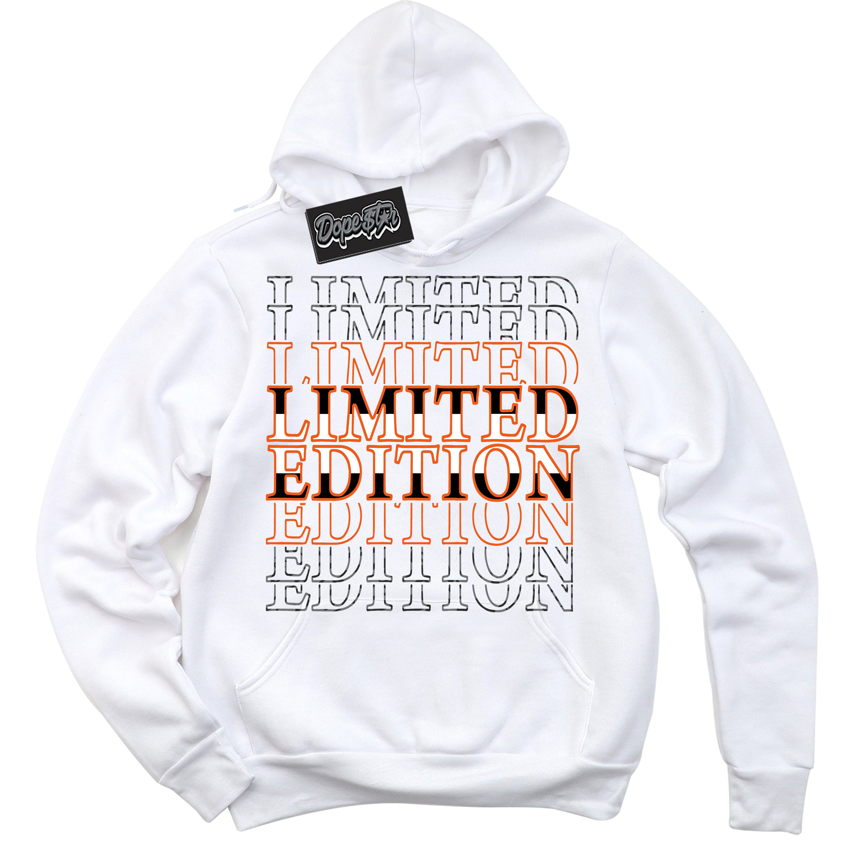 Cool White Graphic DopeStar Hoodie with “  Limited Edition “ print, that perfectly matches Fear Pack 3s sneakers