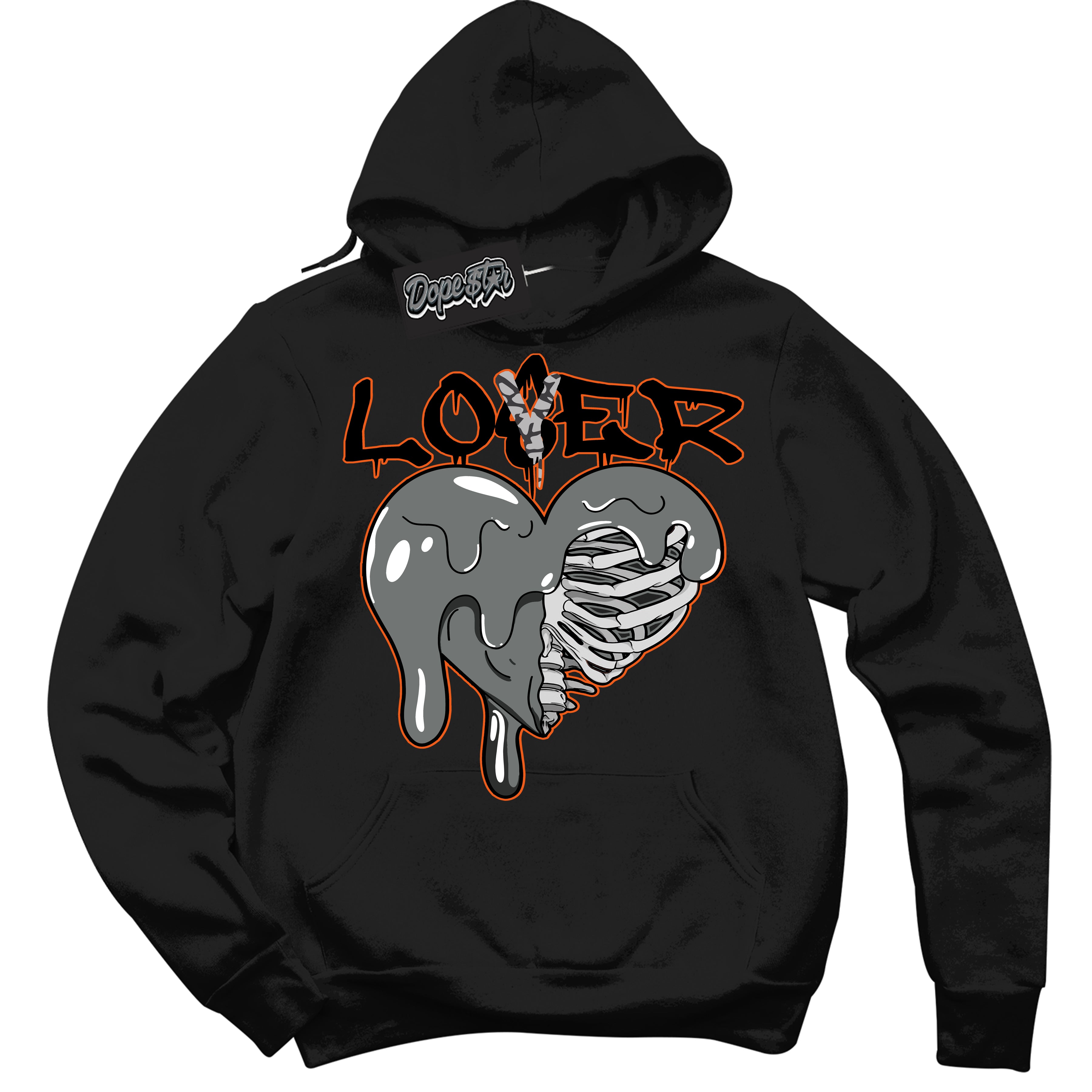 Cool Black Graphic DopeStar Hoodie with “  Lover Loser  “ print, that perfectly matches Fear Pack 3s sneakers