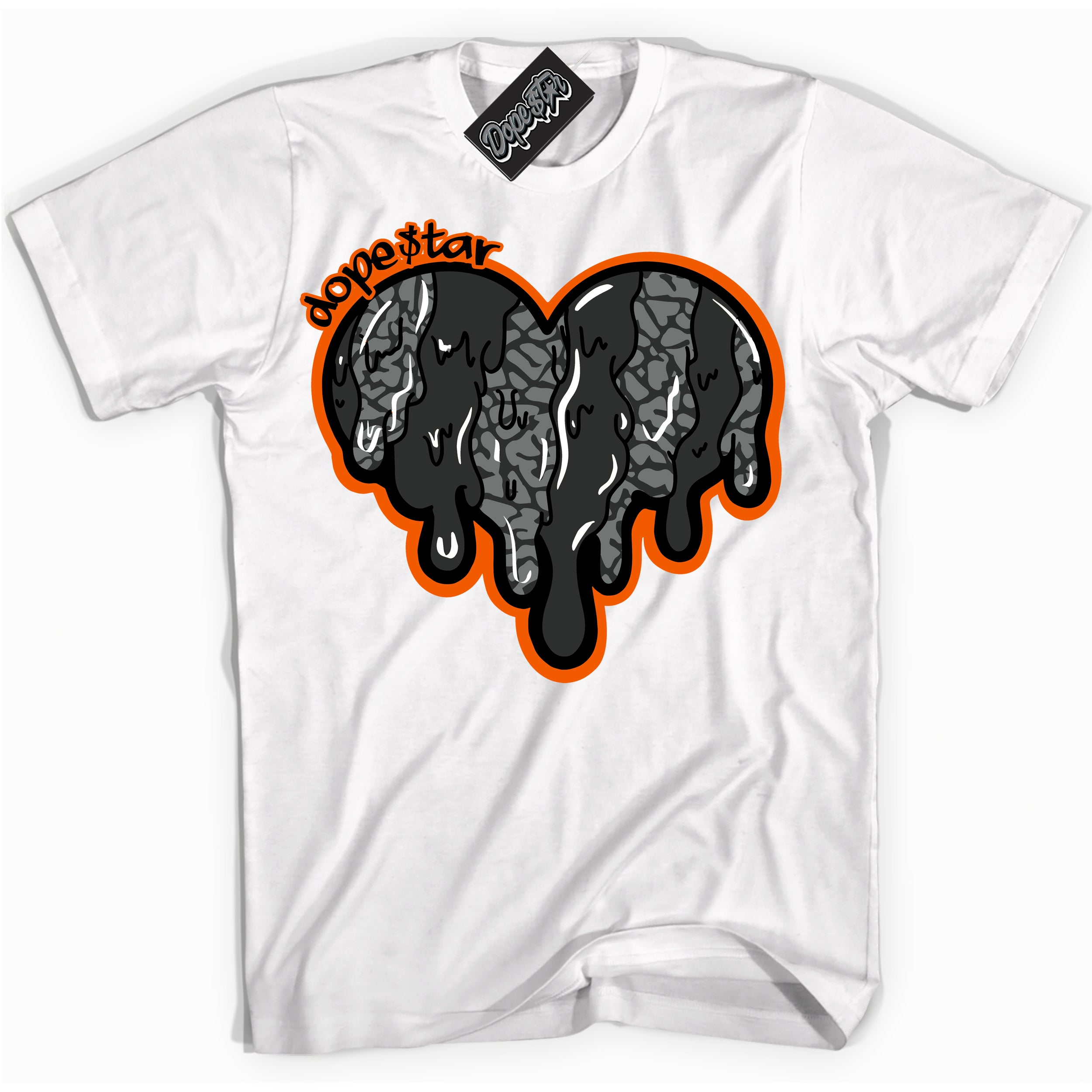 Cool White graphic tee with “ Melting Heart ” design, that perfectly matches Fear Pack 3s sneakers
