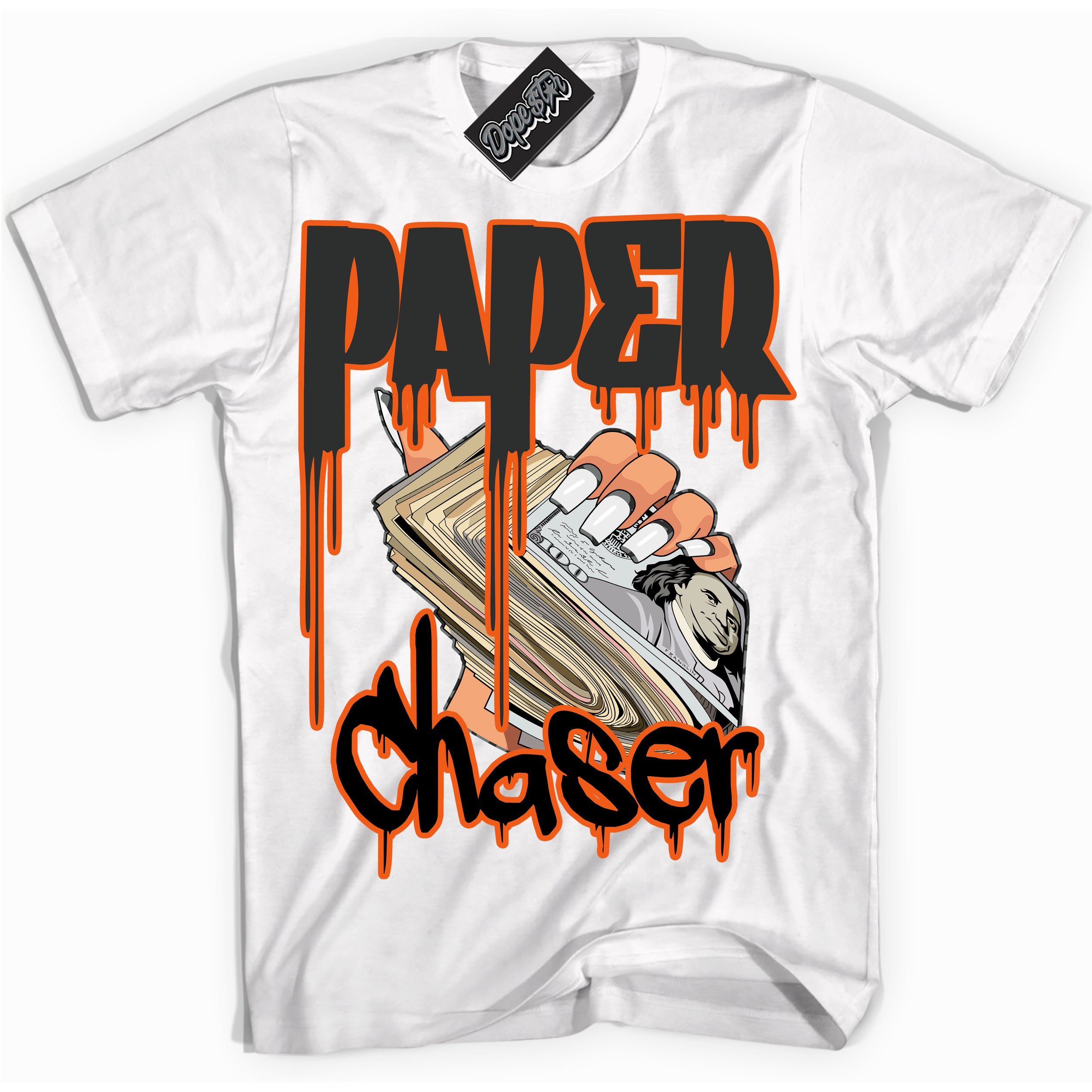 Cool White graphic tee with “ Paper Chaser ” design, that perfectly matches Fear Pack 3s sneakers
