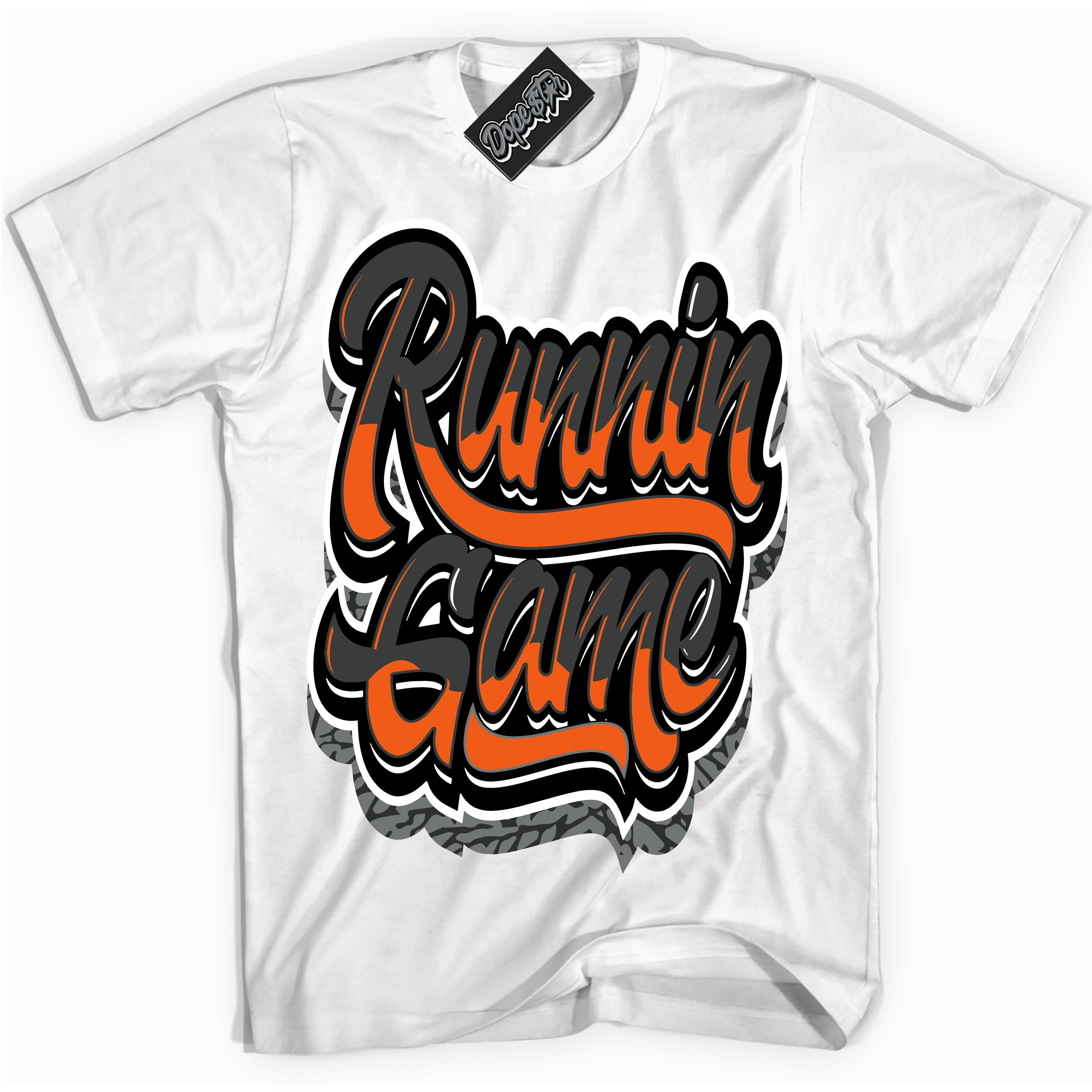 Cool White graphic tee with “ Running Game ” design, that perfectly matches Fear Pack 3s sneakers