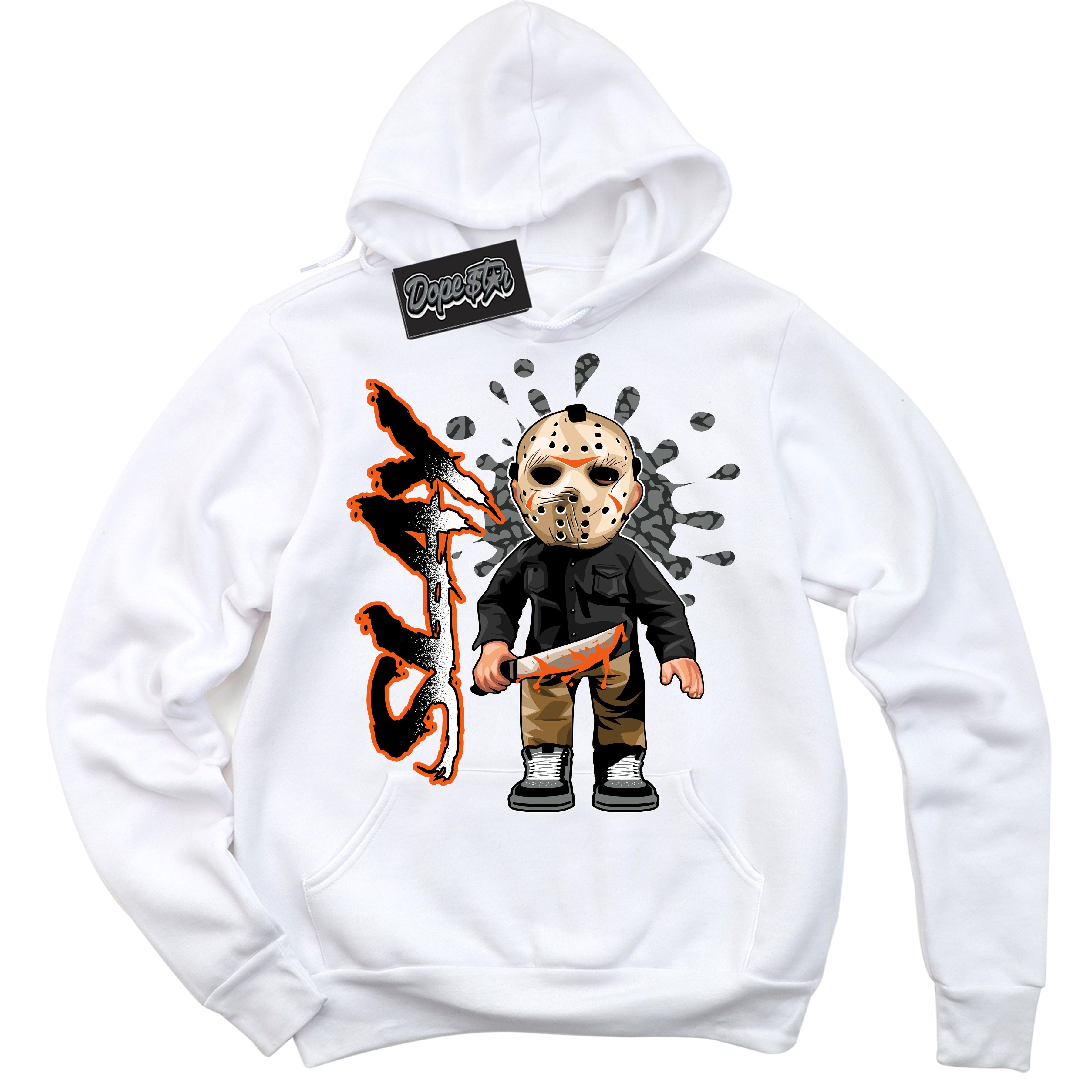 Cool White Graphic DopeStar Hoodie with “  Slay “ print, that perfectly matches Fear Pack 3s sneakers
