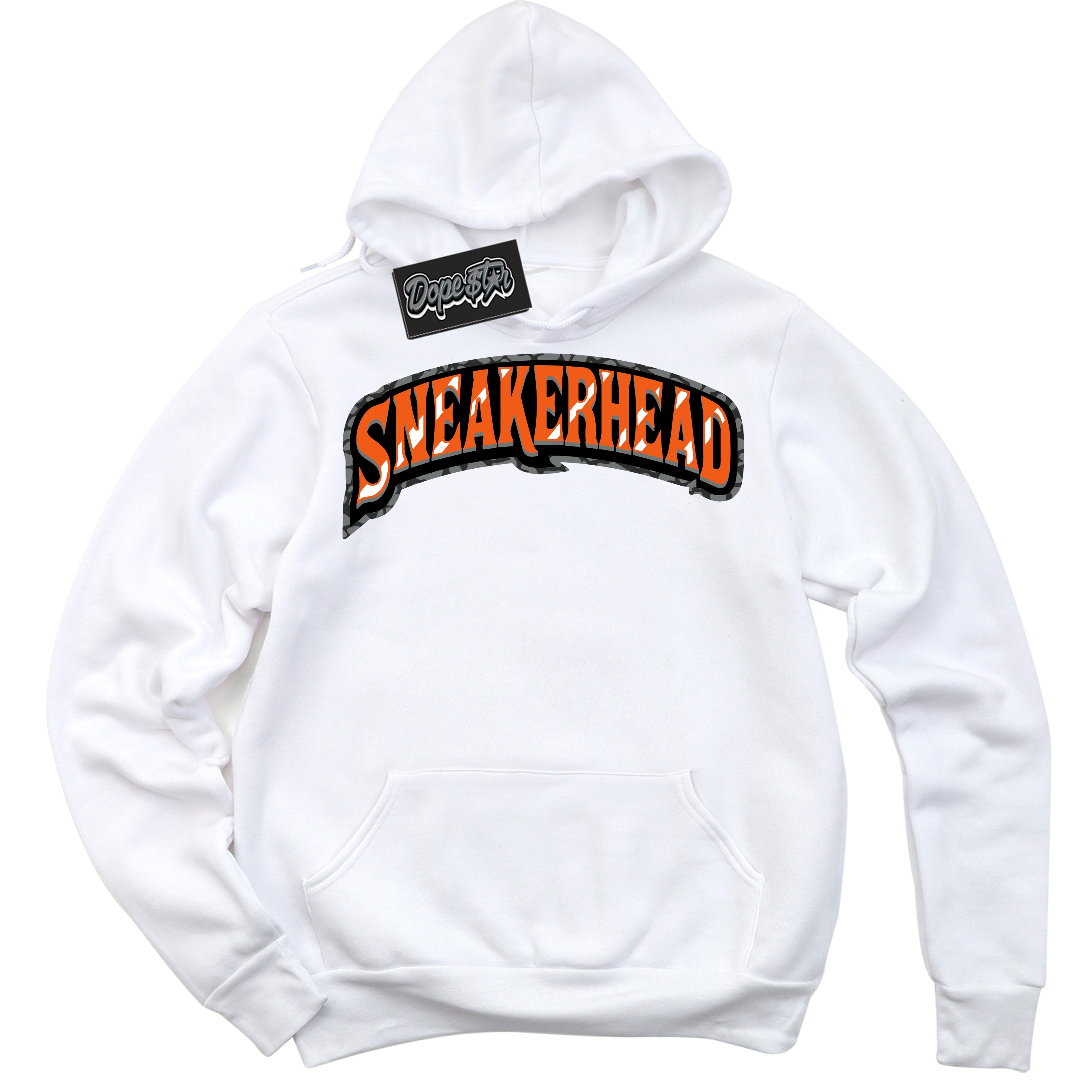 Cool White Graphic DopeStar Hoodie with “  Sneakerhead “ print, that perfectly matches Fear Pack 3s sneakers