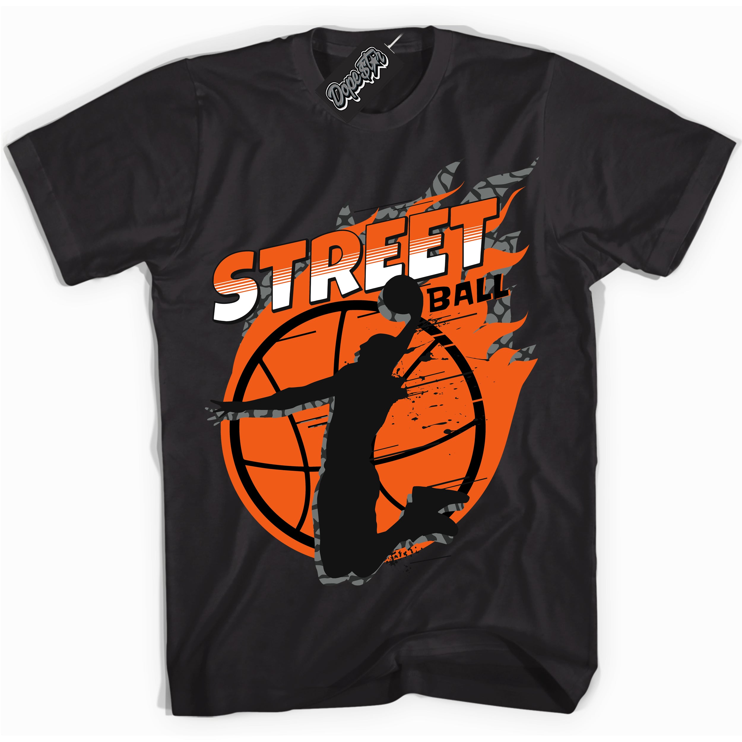 Cool Black graphic tee with “ Street Ball ” design, that perfectly matches Fear Pack 3s sneakers