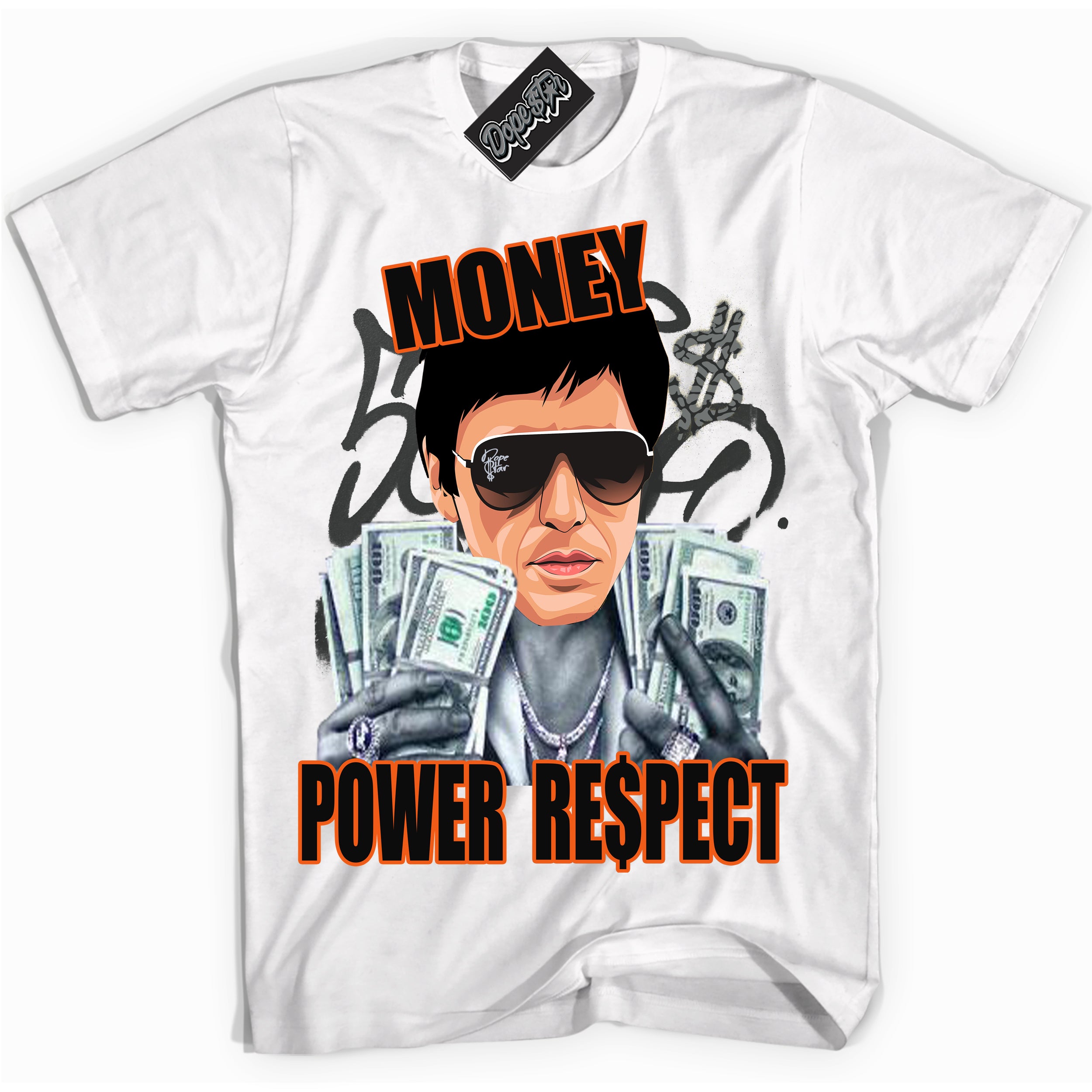 Cool White graphic tee with “ Tony Montana ” design, that perfectly matches Fear Pack 3s sneakers