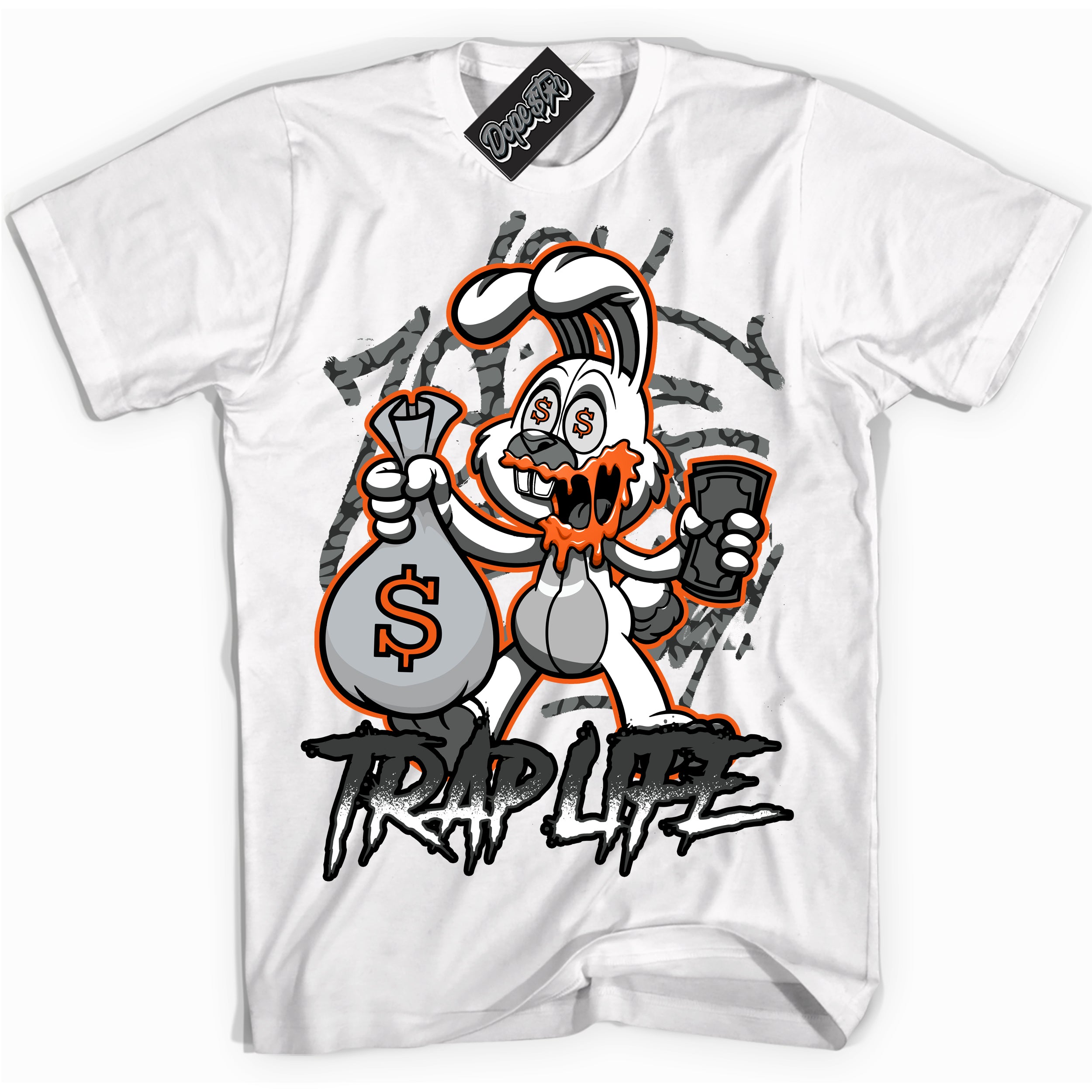 Cool White graphic tee with “ Trap Rabbit ” design, that perfectly matches Fear Pack 3s sneakers