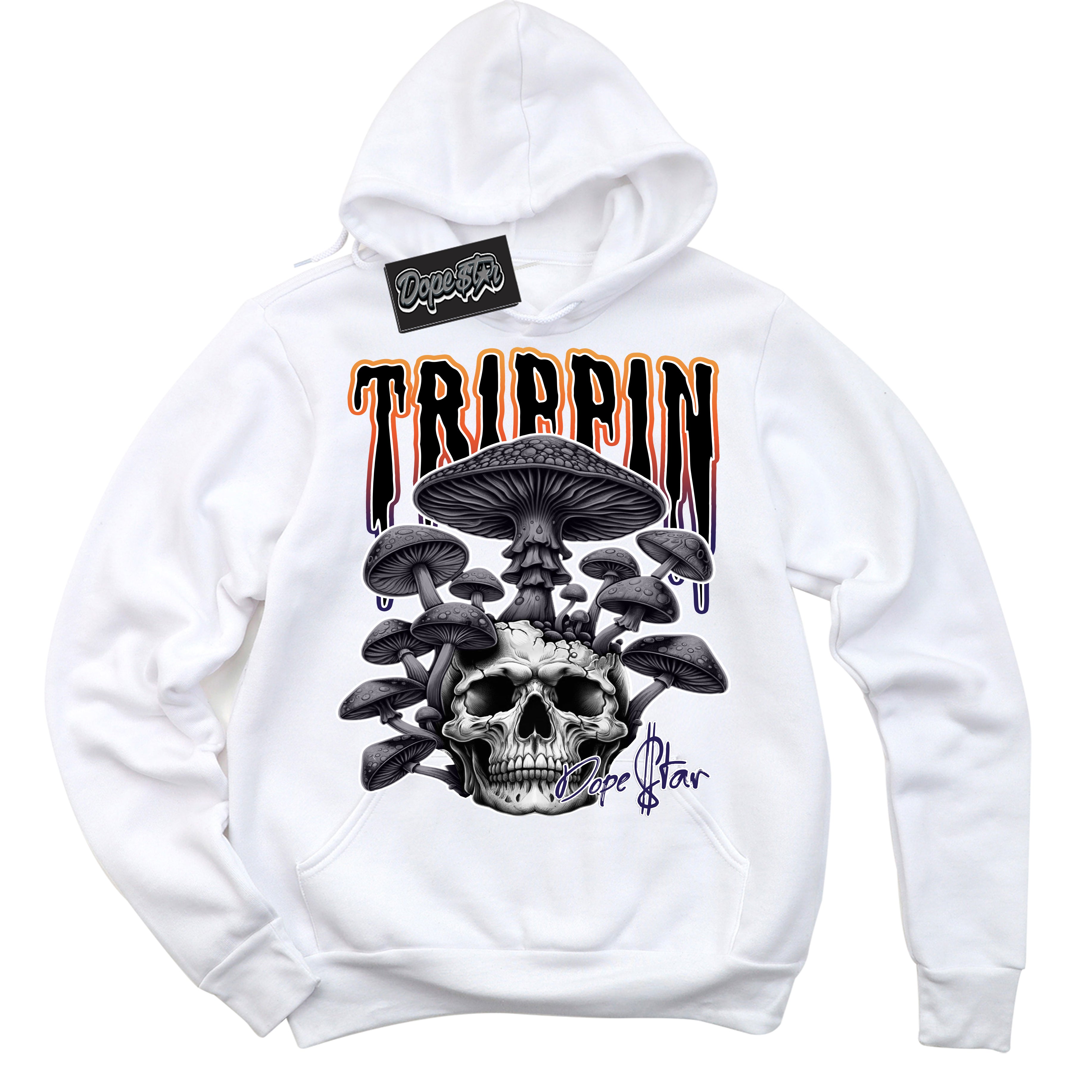 Cool White Hoodie with “ Trippin”  design that Perfectly Matches J Balvin Rio 3s Sneakers.