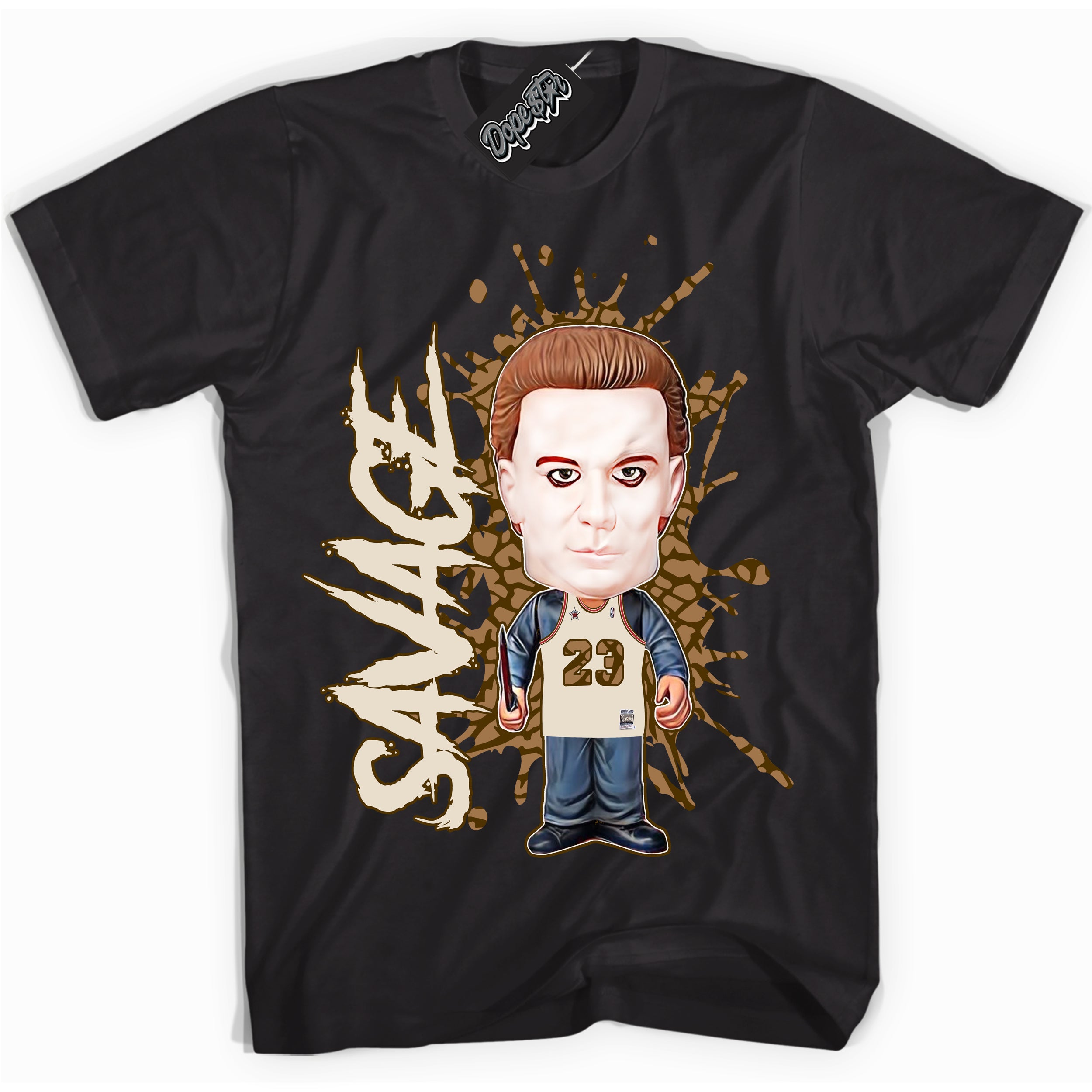 Cool Black graphic tee with “ Michael Myers Savage ” design, that perfectly matches Palomino 3s sneakers