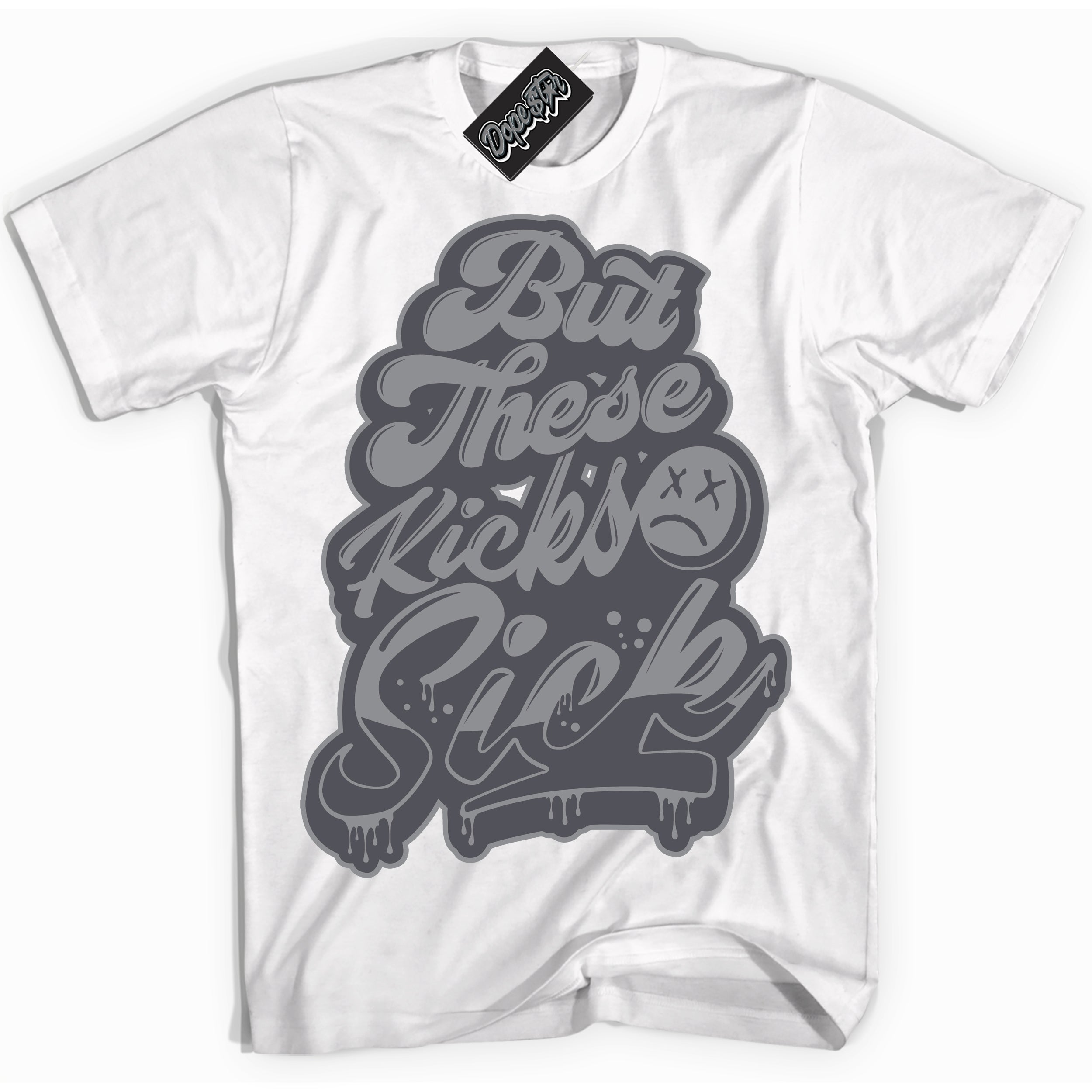 Cool White Shirt with “ Kick Sick ” design that perfectly matches Paris Olympics Wet Cement 4s Jordans.