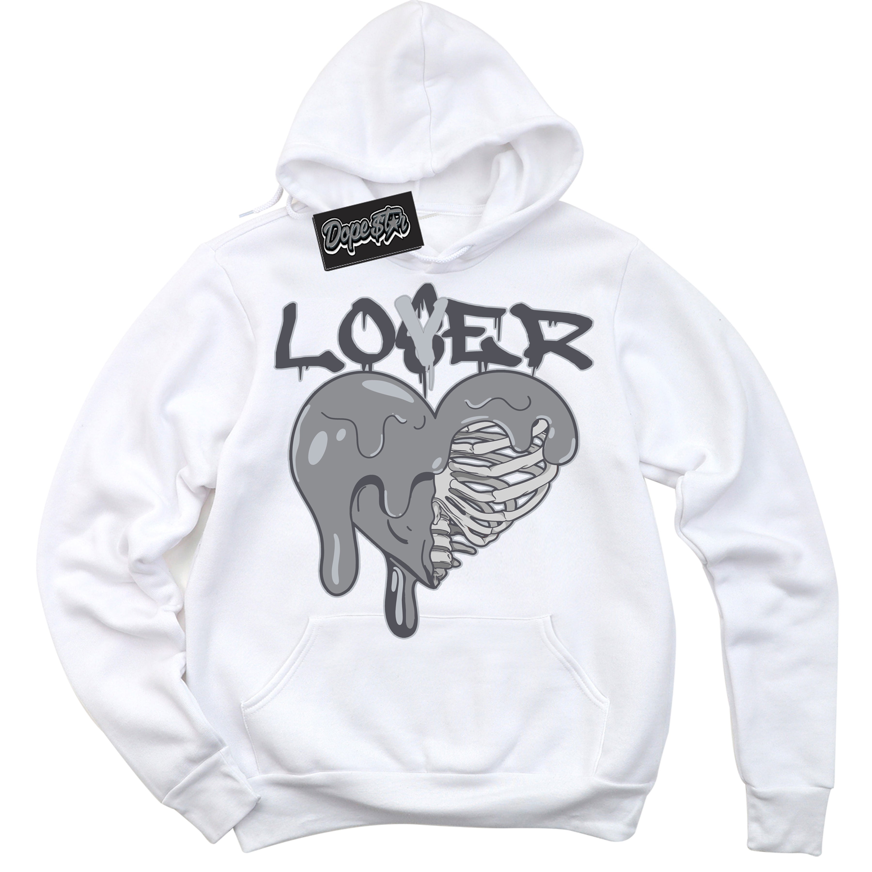 Cool White Hoodie with “ Lover Loser ”  design that Perfectly Matches Paris Olympics Wet Cement 4s Jordans.