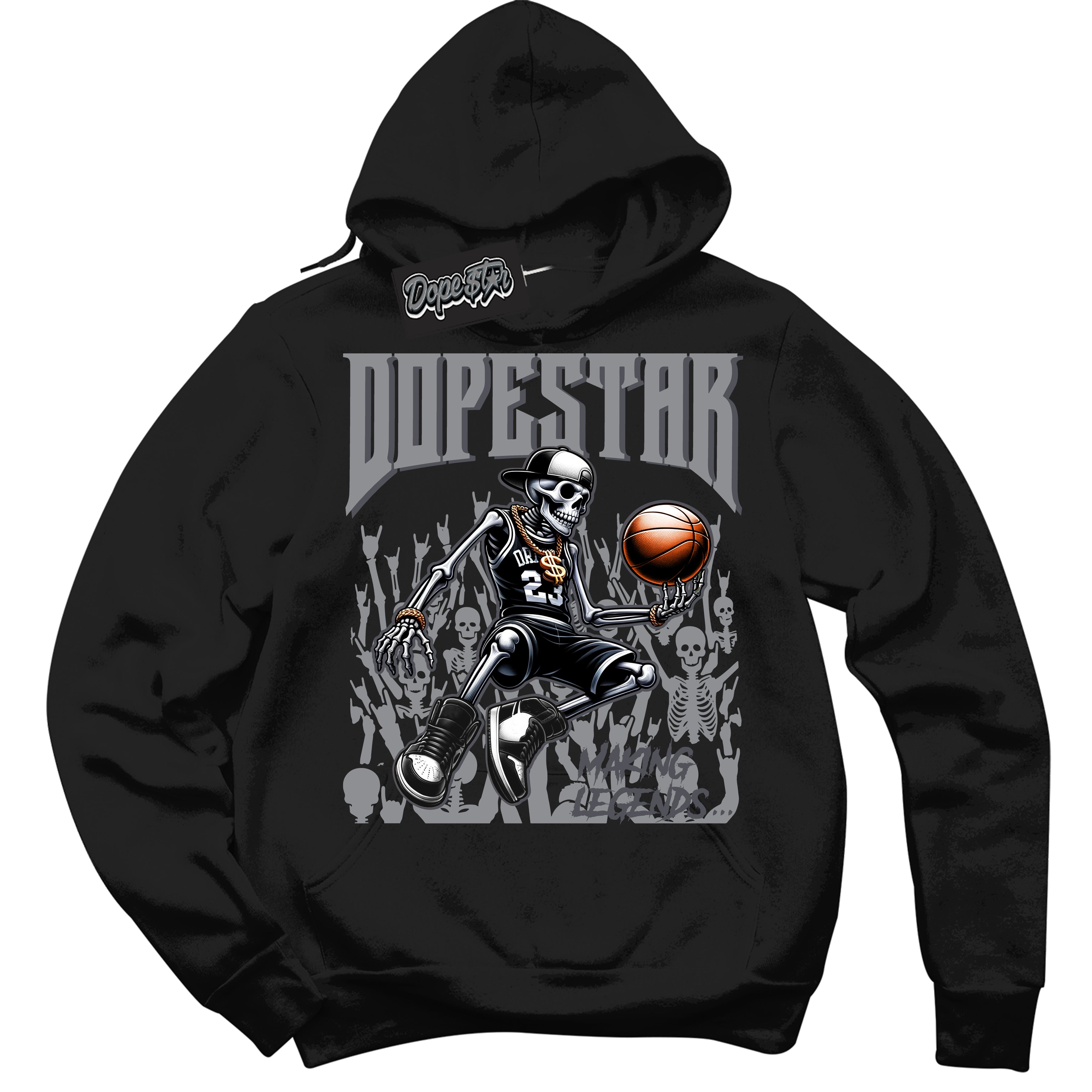 Cool Black Hoodie with “ Making Legends ”  design that Perfectly Matches Paris Olympics Wet Cement 4s Jordans.