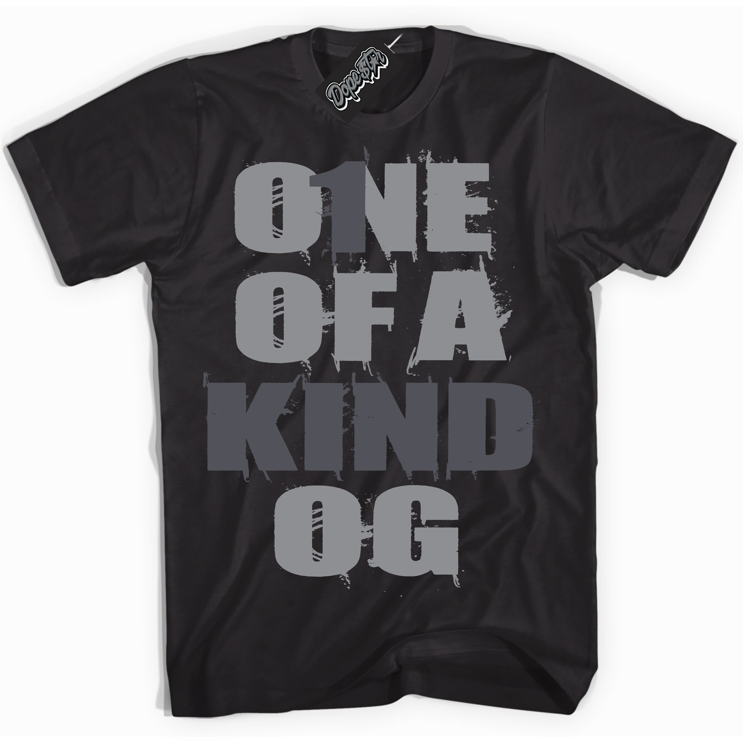 Cool Black Shirt with “ One Of A Kind ” design that perfectly matches Paris Olympics Wet Cement 4s Jordans.