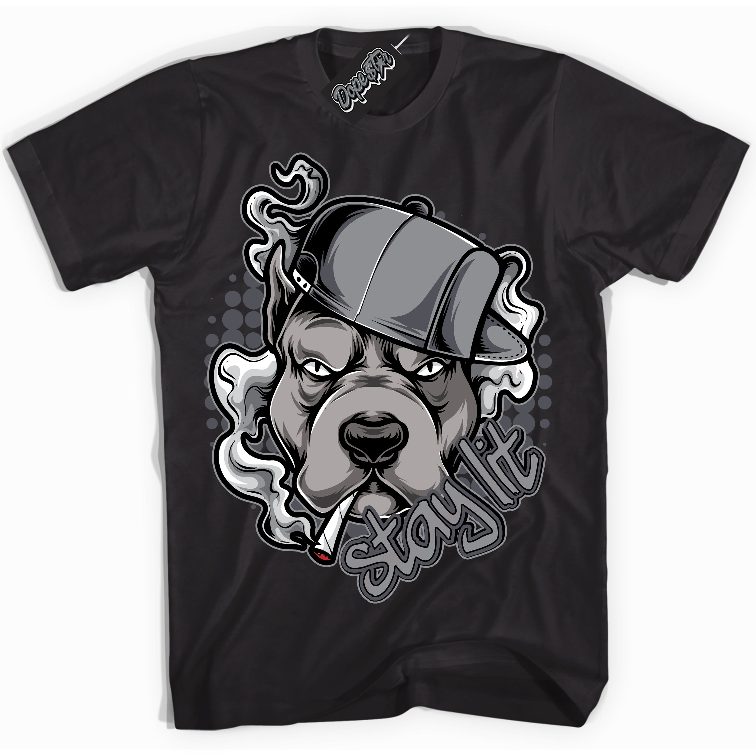 Cool Black Shirt with “ Stay Lit ” design that perfectly matches Paris Olympics Wet Cement 4s Jordans.