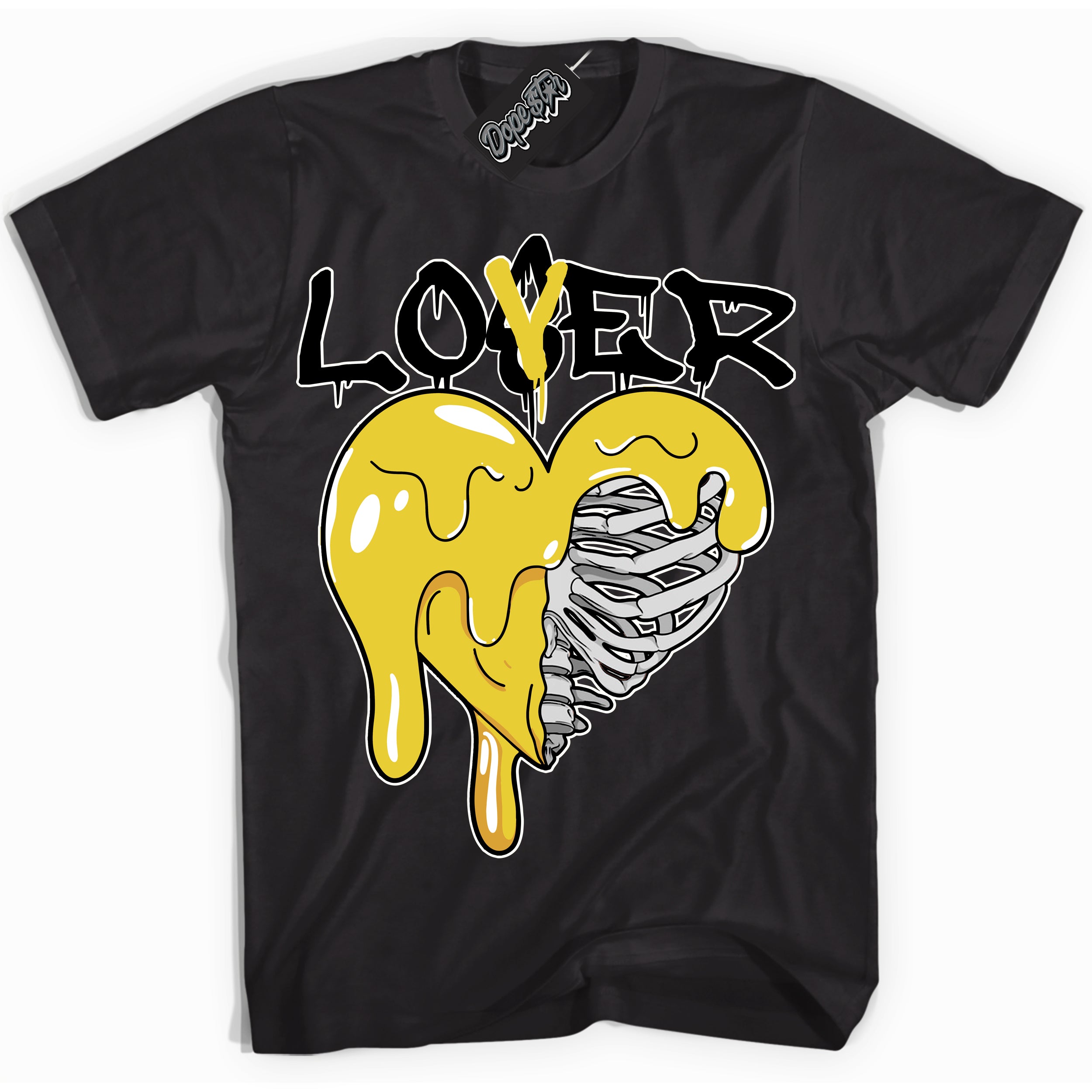 Cool Black Shirt with “ Lover Loser” design that perfectly matches Vivid Sulfur 4s Jordans.