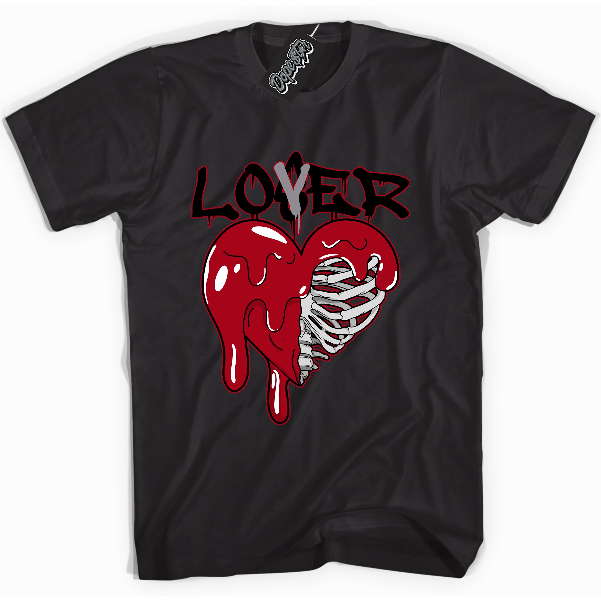 AJ5 Retro OG Black Metallic Reimagined “Lover Loser” black streetwear t-shirt and matching sneaker tee for men and women by Sneaker Shirts Outlet.