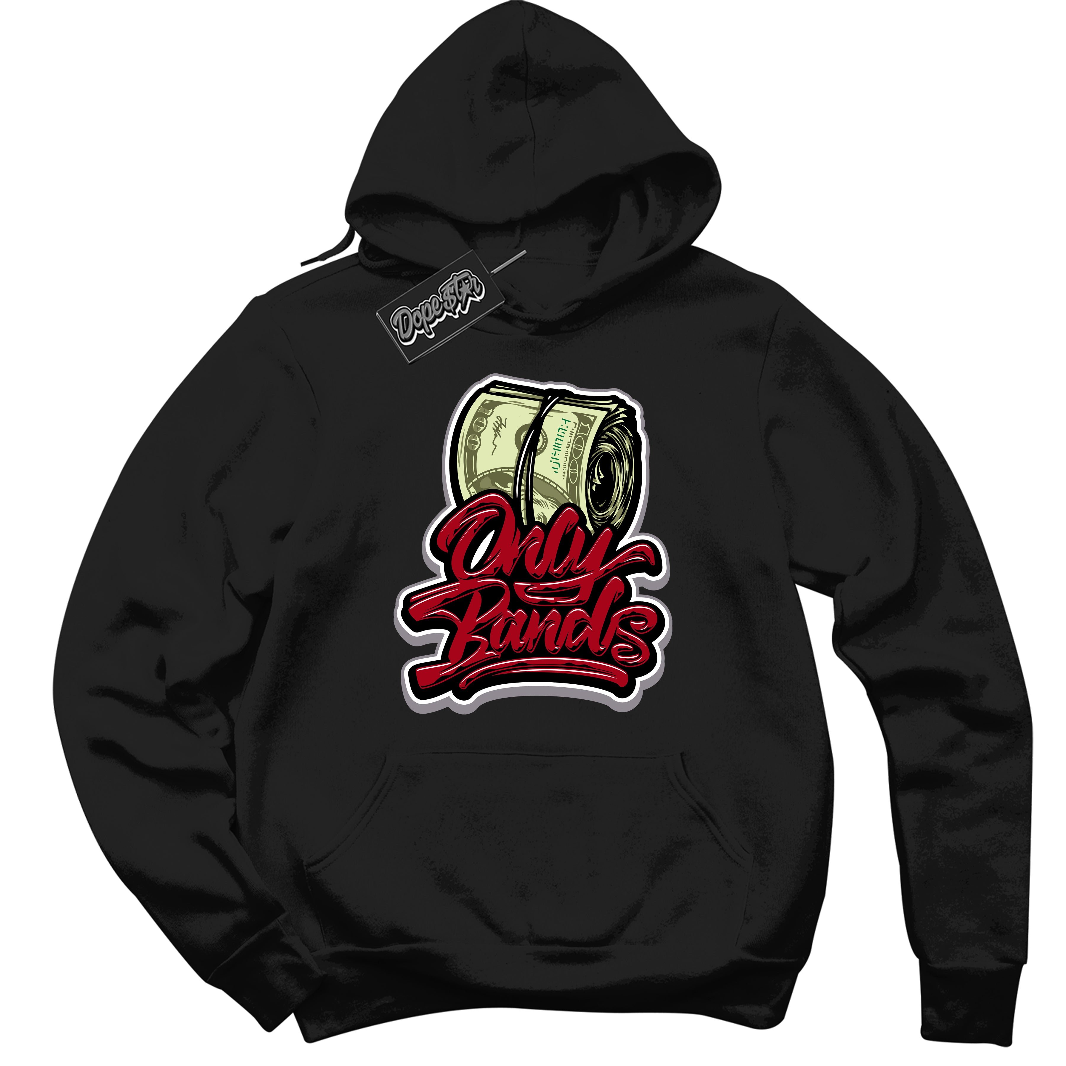 AJ5 Retro OG Black Metallic Reimagined ‘Only Bands’ – Black Streetwear Hoodie | Men's and Women's graphic sweatshirt by Sneaker Shirts Outlet.
