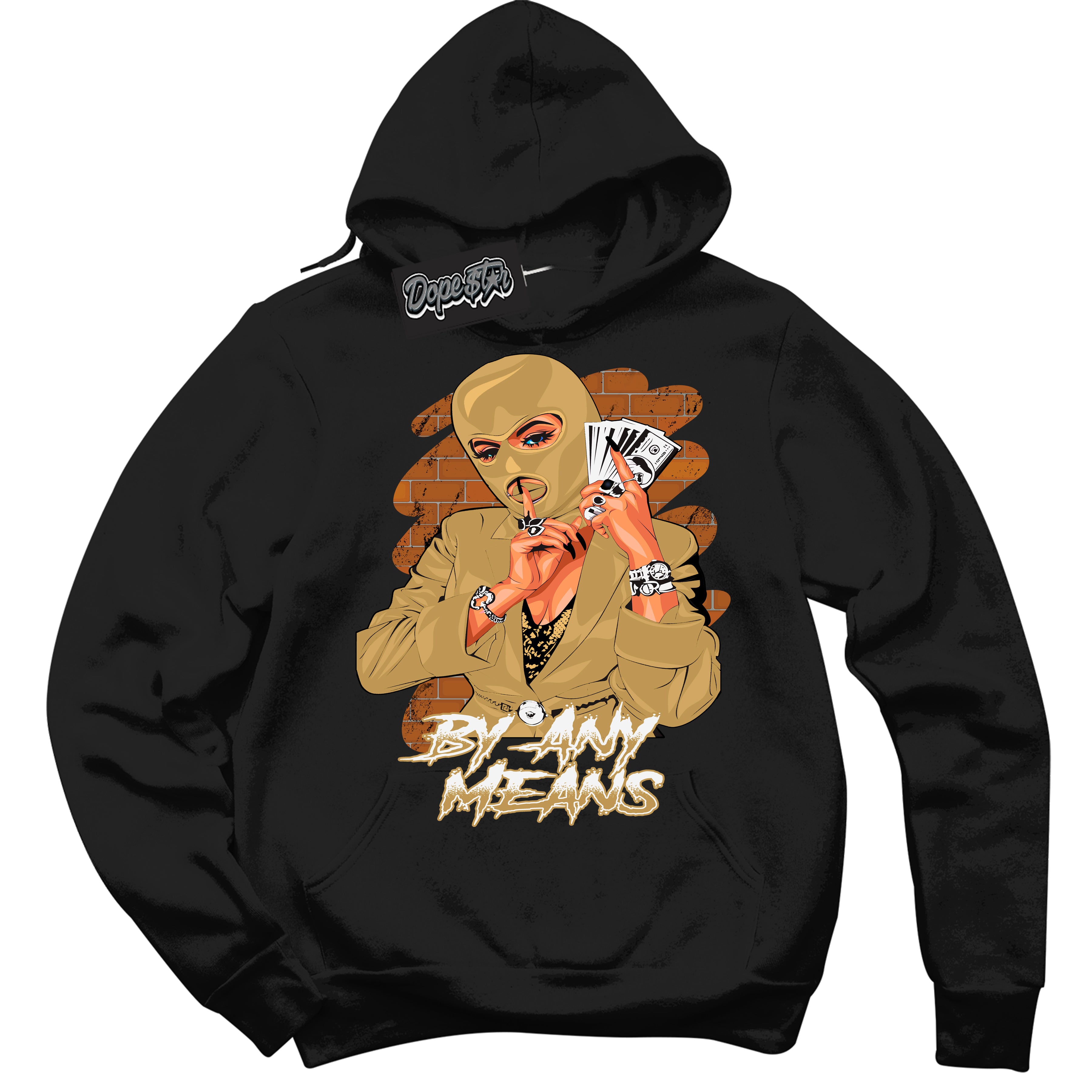 Cool Black Hoodie with “ By Any Means ” design that Perfectly Matches Craft Paris 6s Jordans.